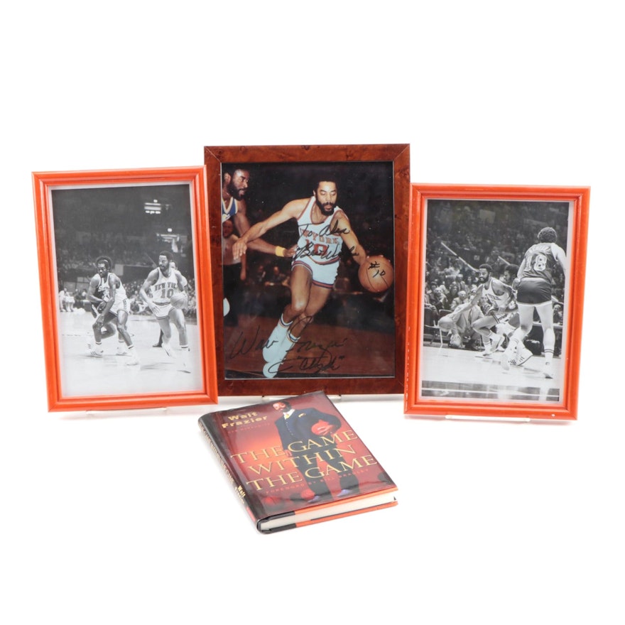 Walt Frazier Signed "The Game Within The Game" Book with NBA Photo Prints