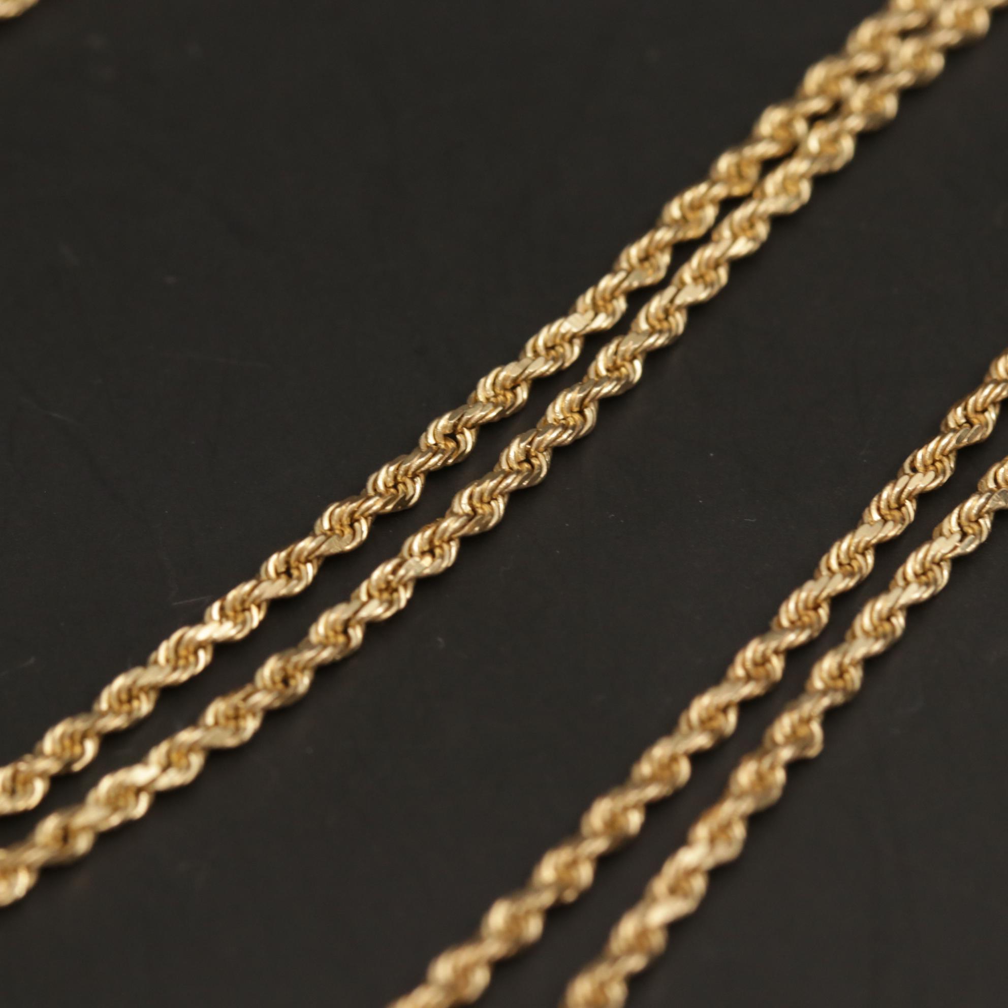 14K Gold Bezel and Rope Chain Necklace With 1994 $5 Gold Eagle Bullion Coin