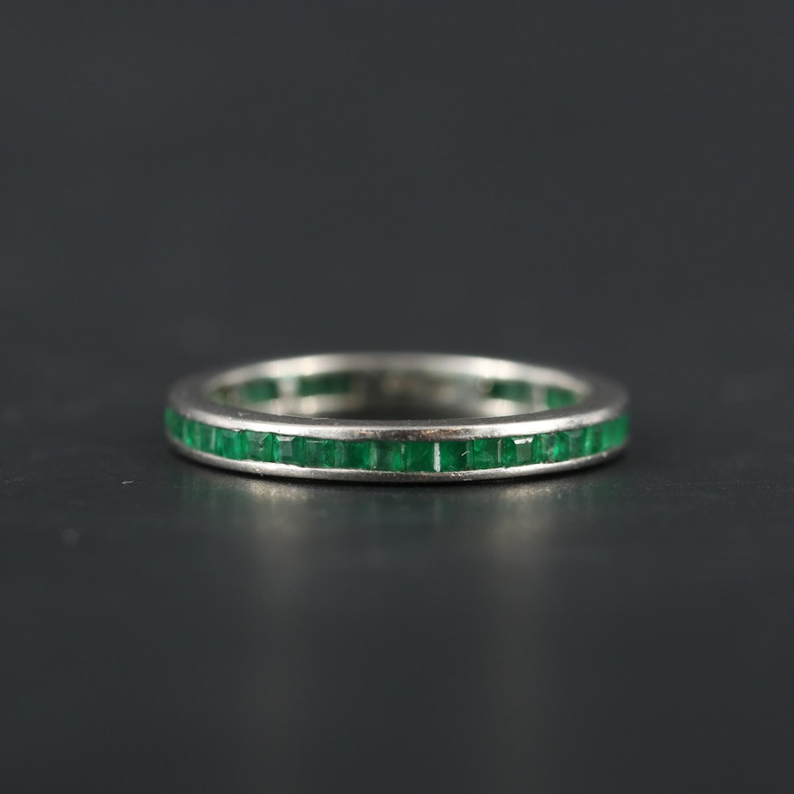 Platinum Emerald Eternity Band