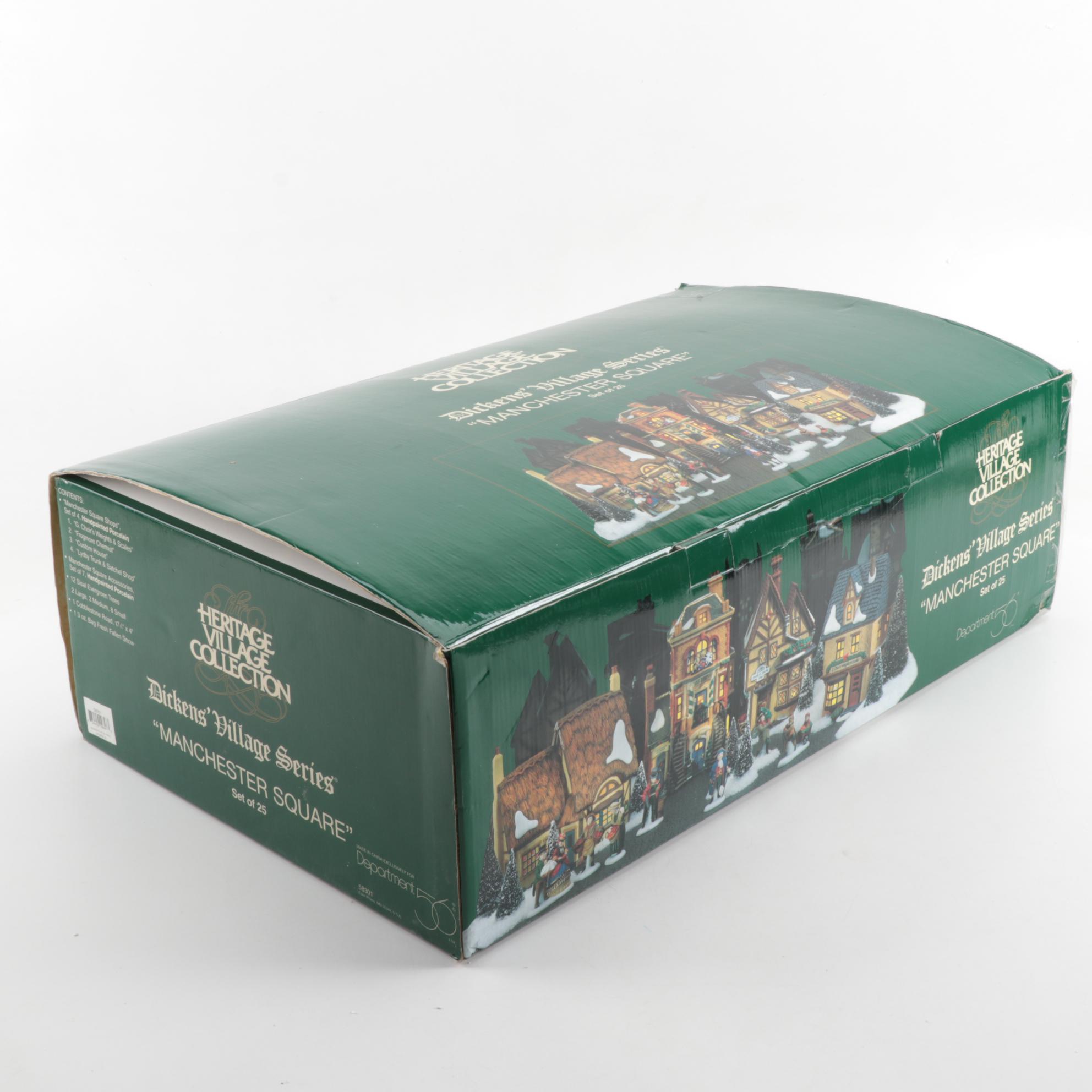 Department 56 "Dickens' Village" Series "Manchester Square" Set