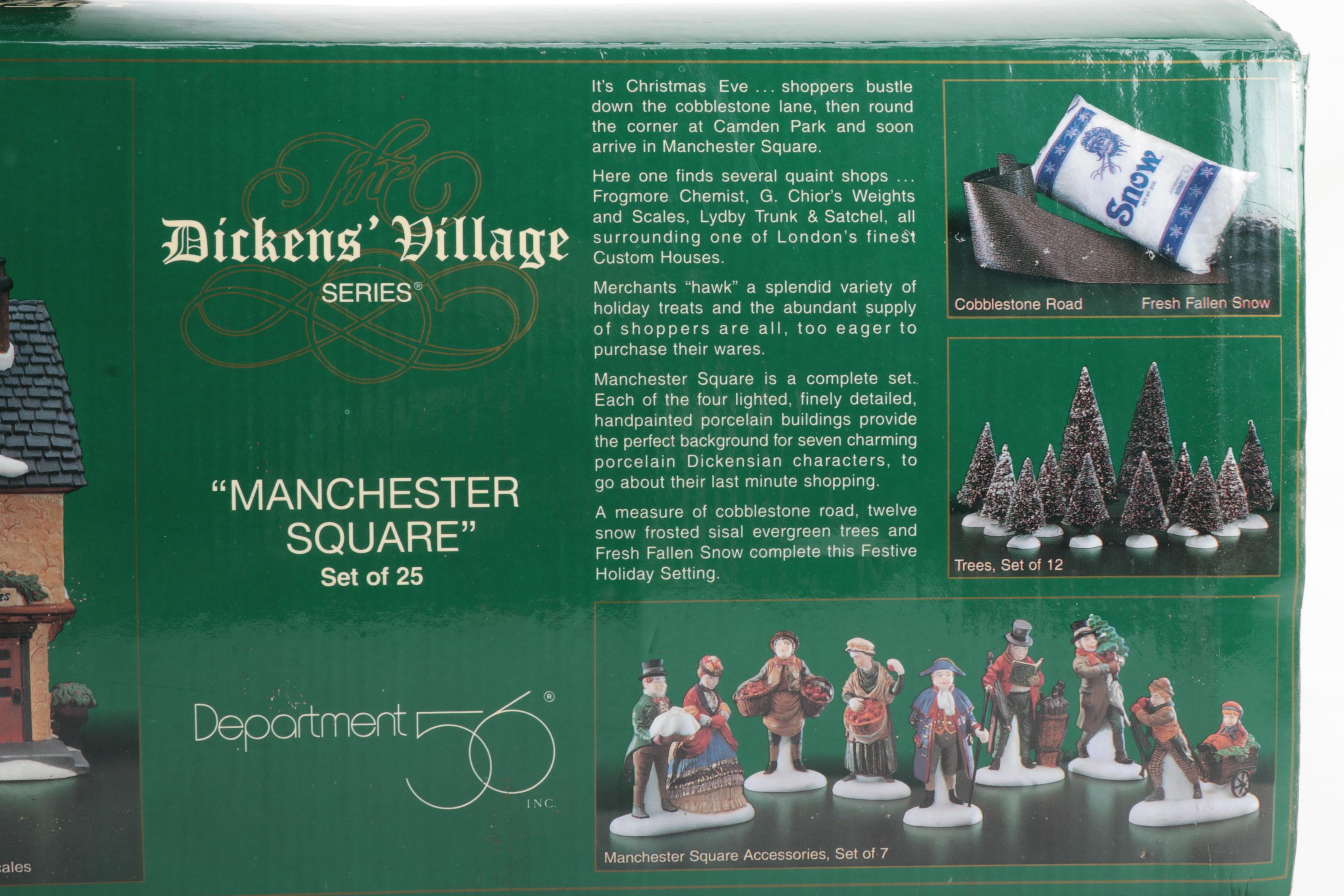 Department 56 "Dickens' Village" Series "Manchester Square" Set