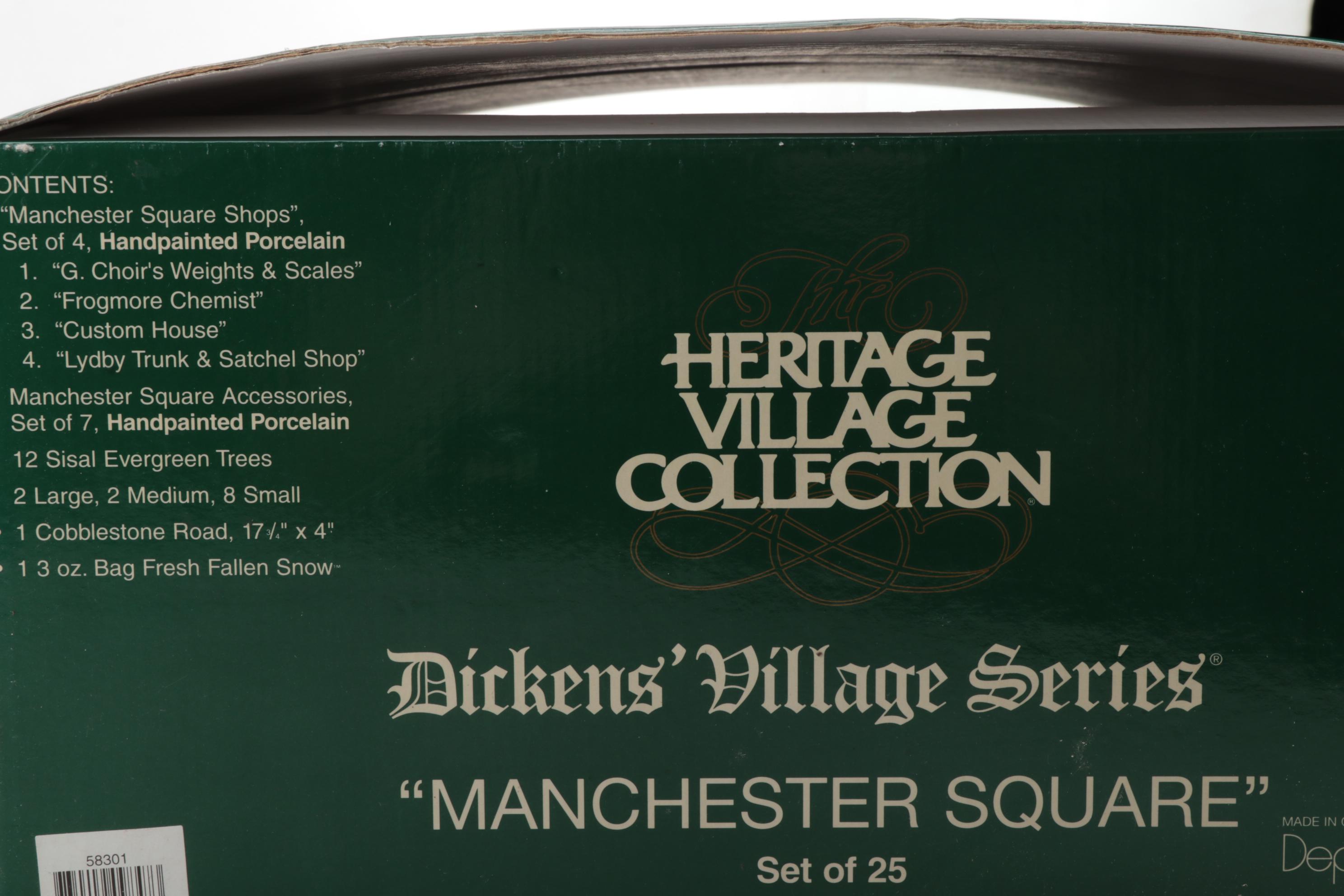 Department 56 "Dickens' Village" Series "Manchester Square" Set