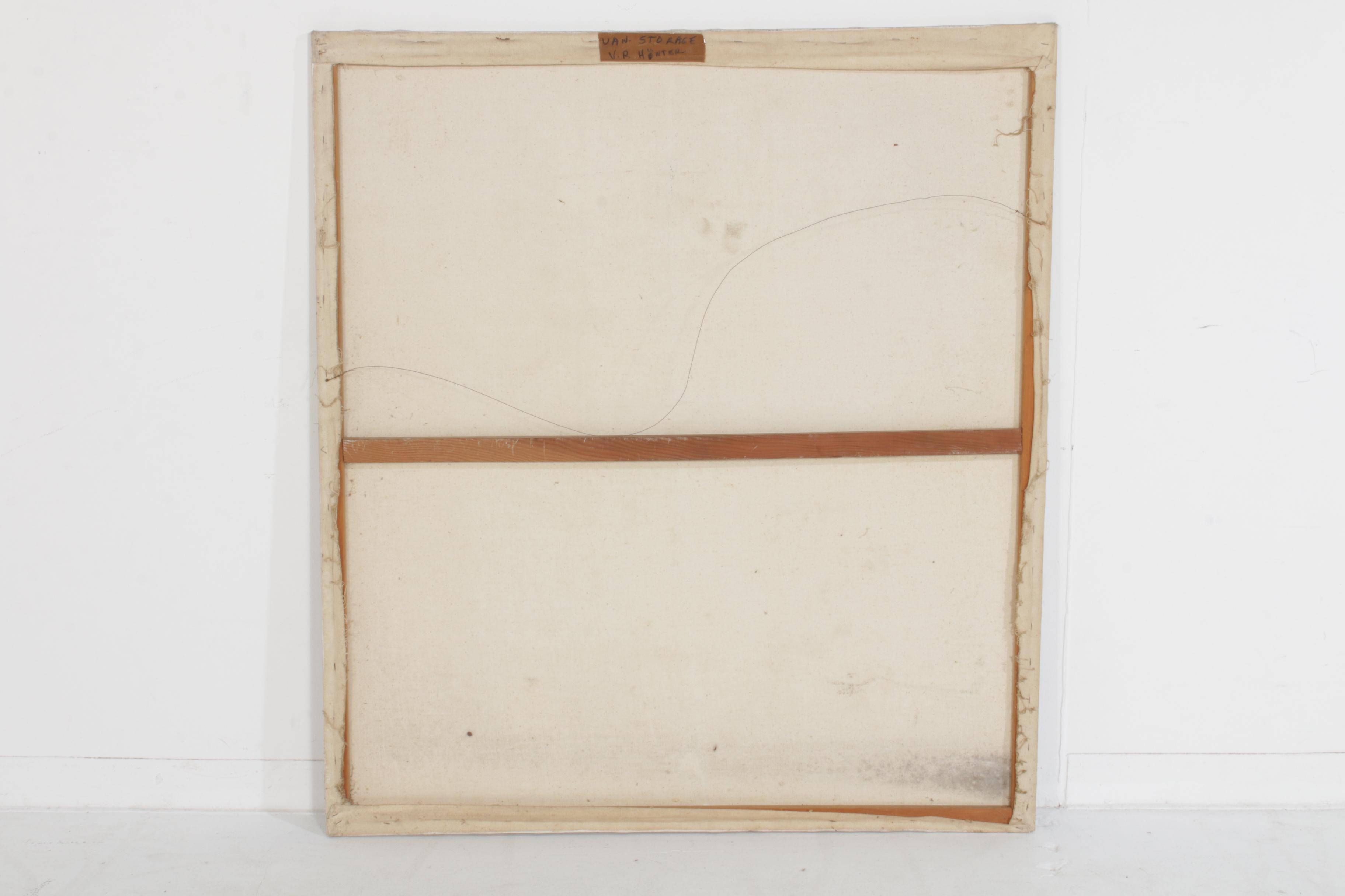 V. R. Hunter Gonzo Style Abstract Oil Painting, Mid to Late 20th Century