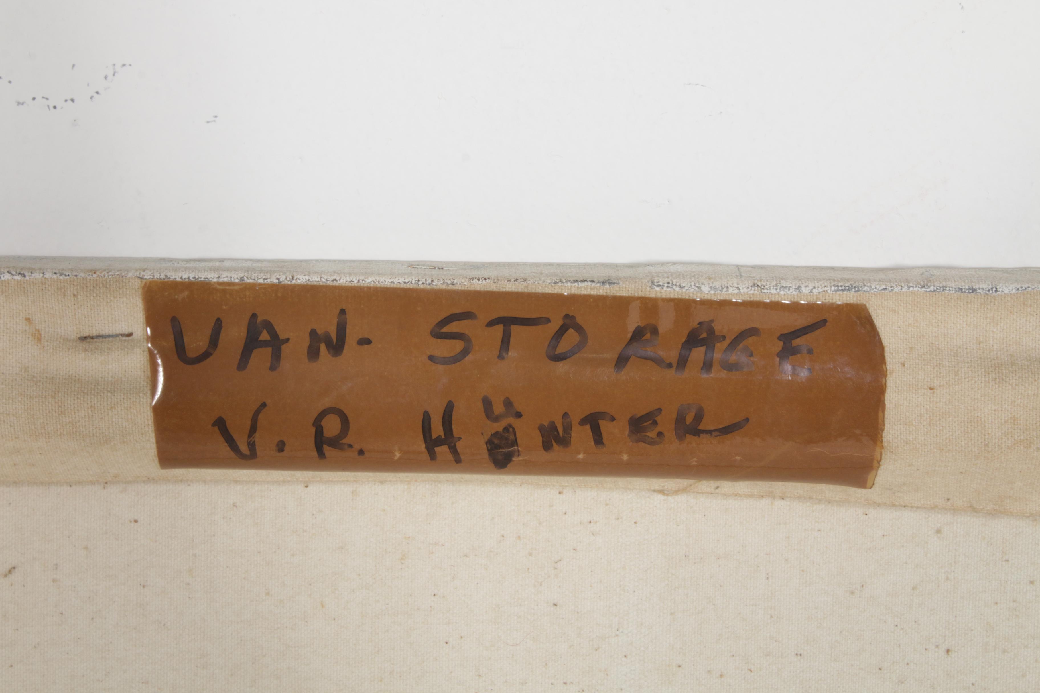 V. R. Hunter Gonzo Style Abstract Oil Painting, Mid to Late 20th Century