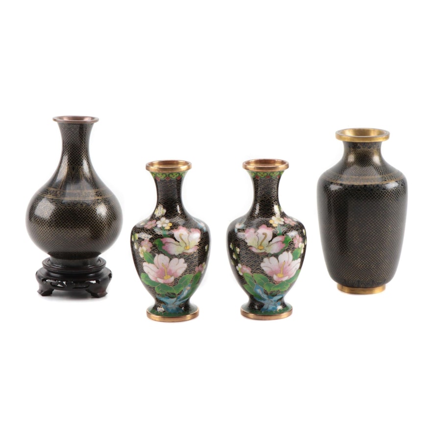 Chinese Cloisonne Vases, Vintage