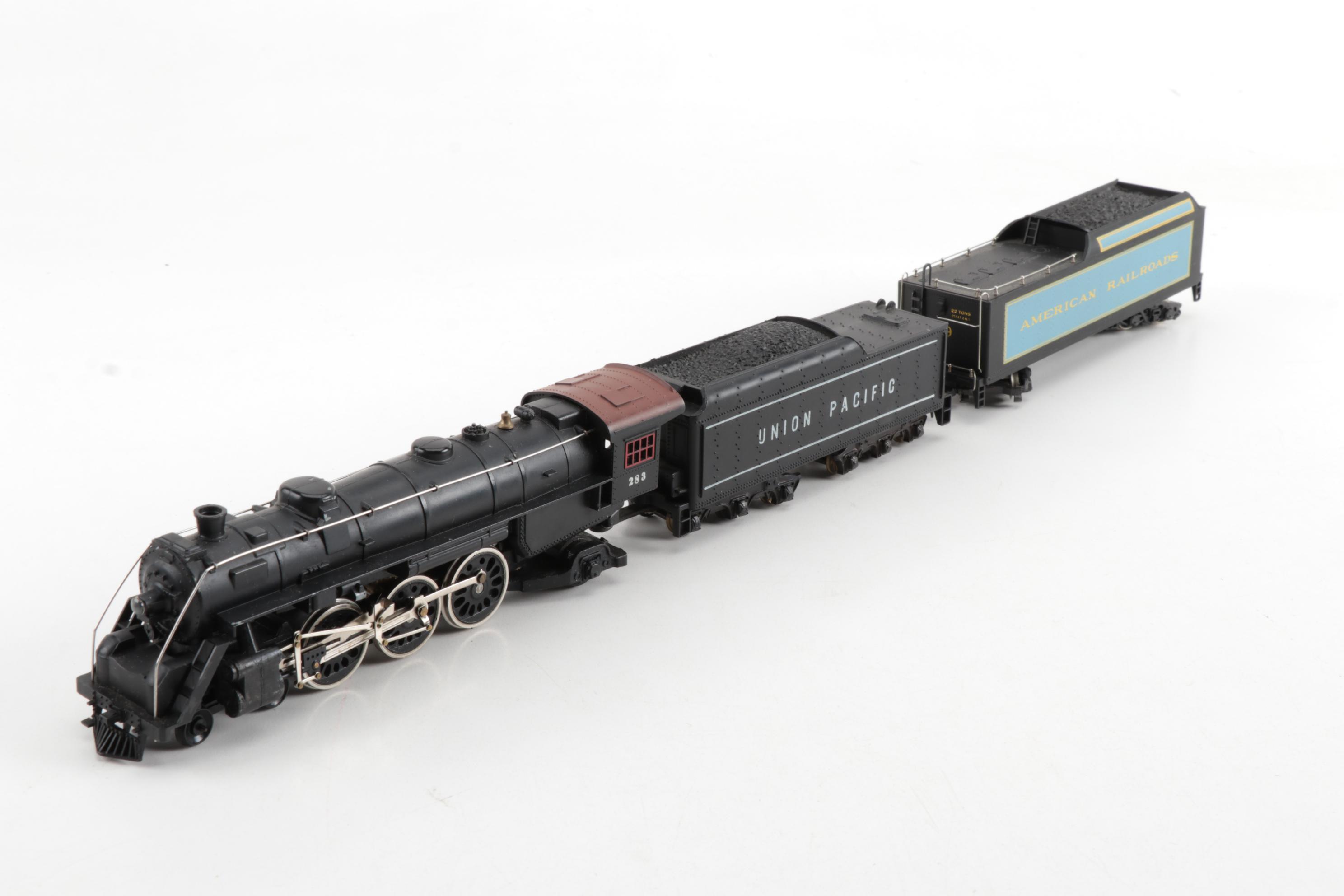 AHM HO Gauge Model Train Locomotives with Freight Cars, circa 1950s