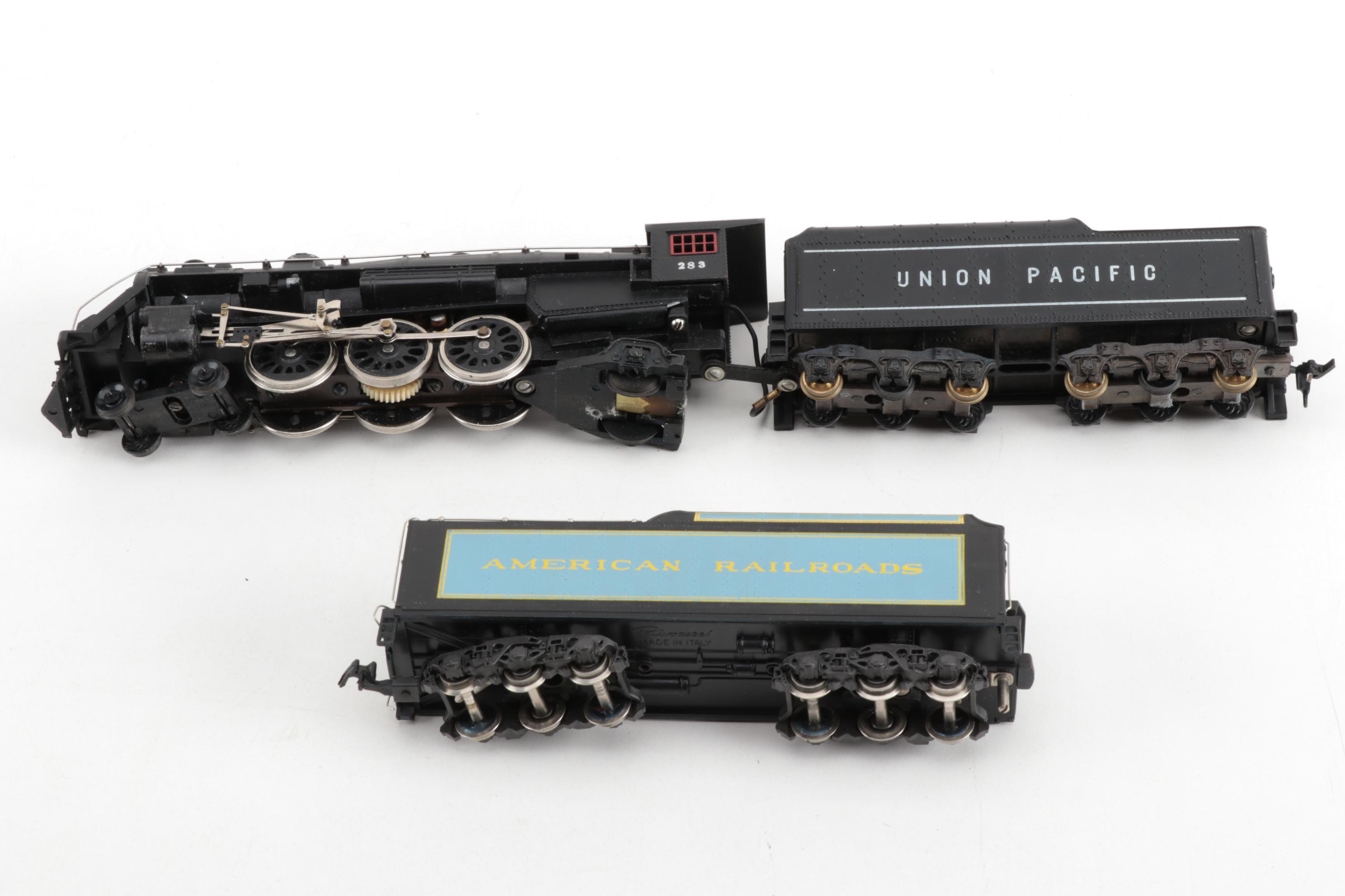 AHM HO Gauge Model Train Locomotives with Freight Cars, circa 1950s