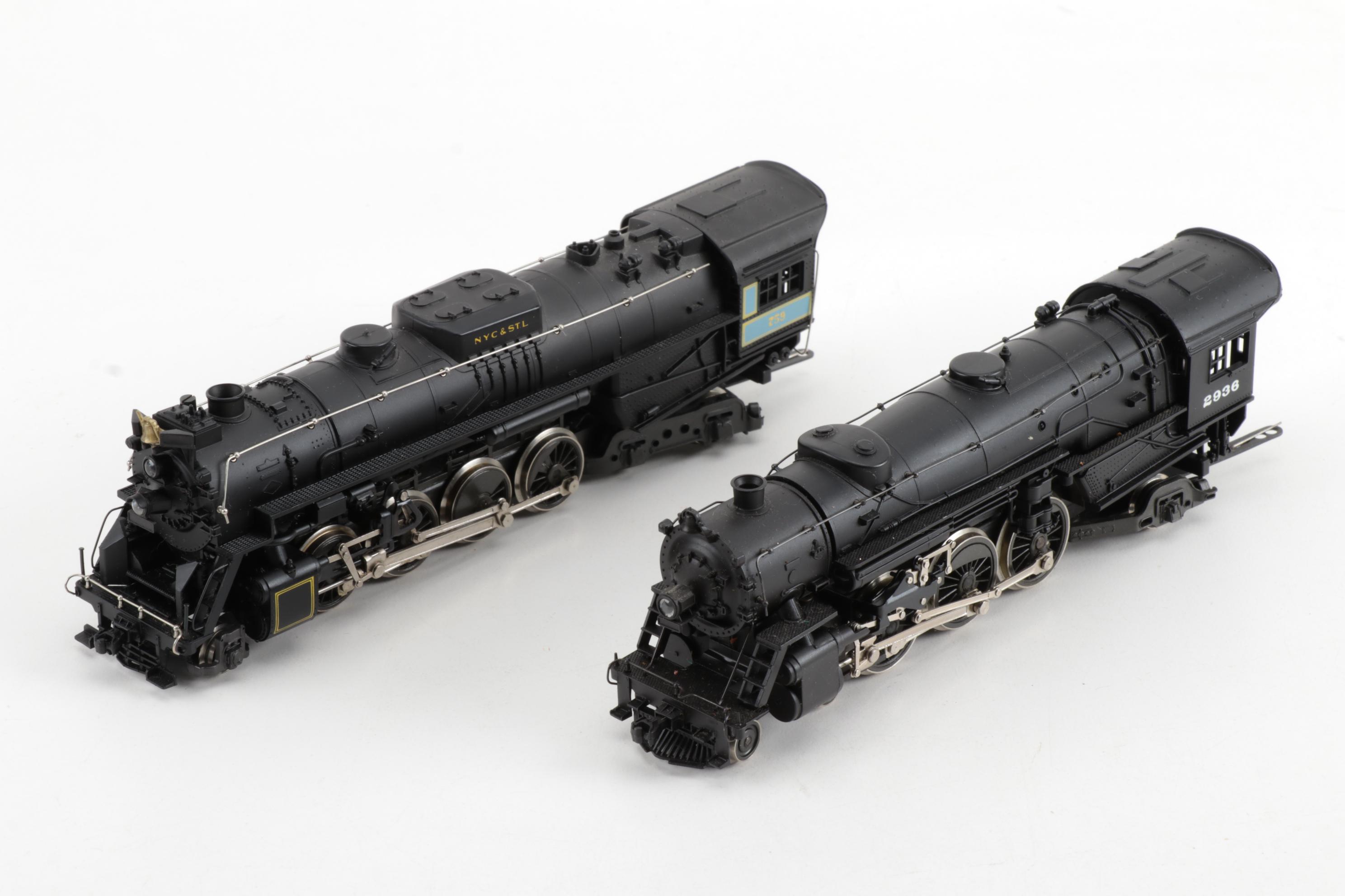 AHM HO Gauge Model Train Locomotives with Freight Cars, circa 1950s