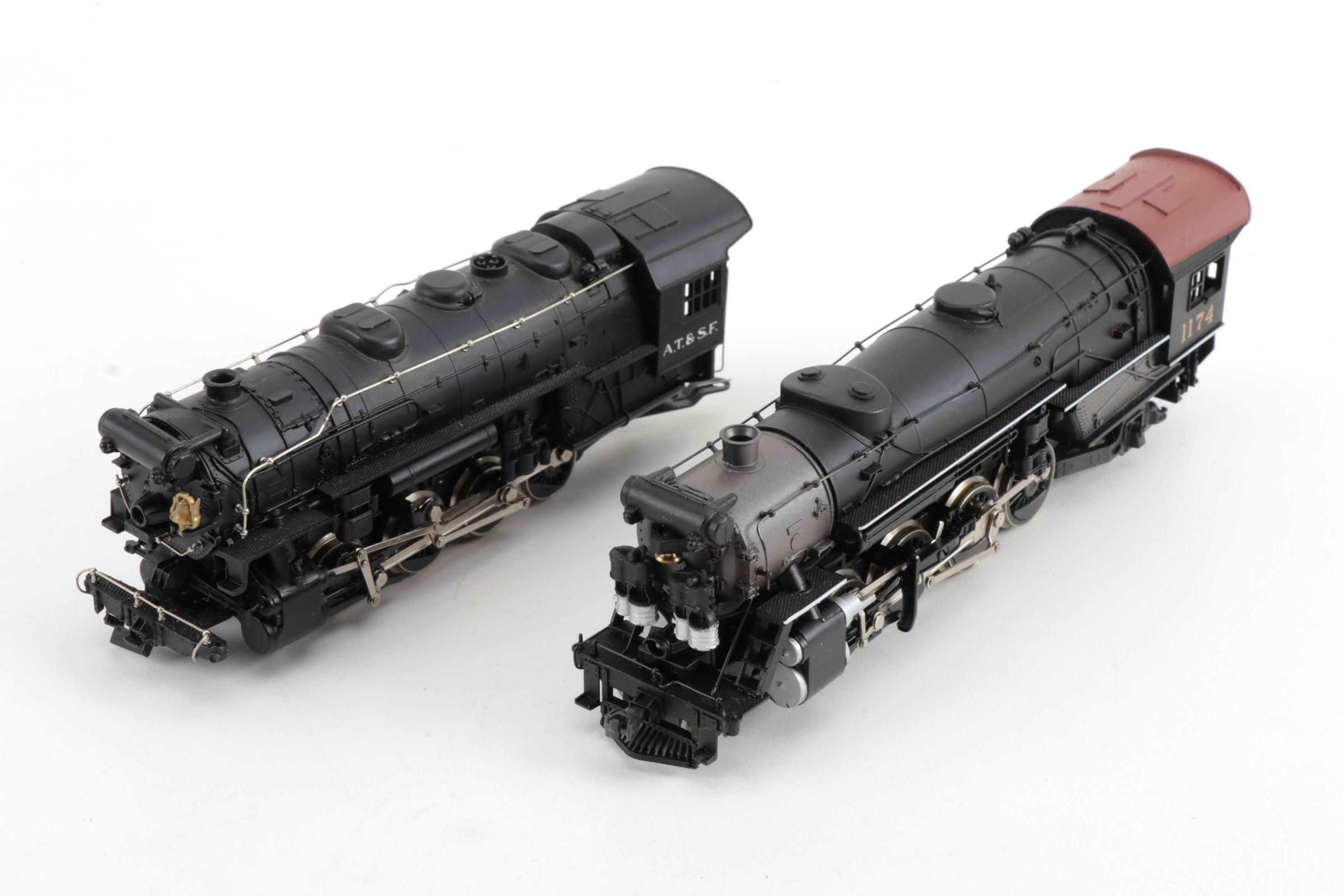 AHM HO Gauge Model Train Locomotives with Freight Cars, circa 1950s