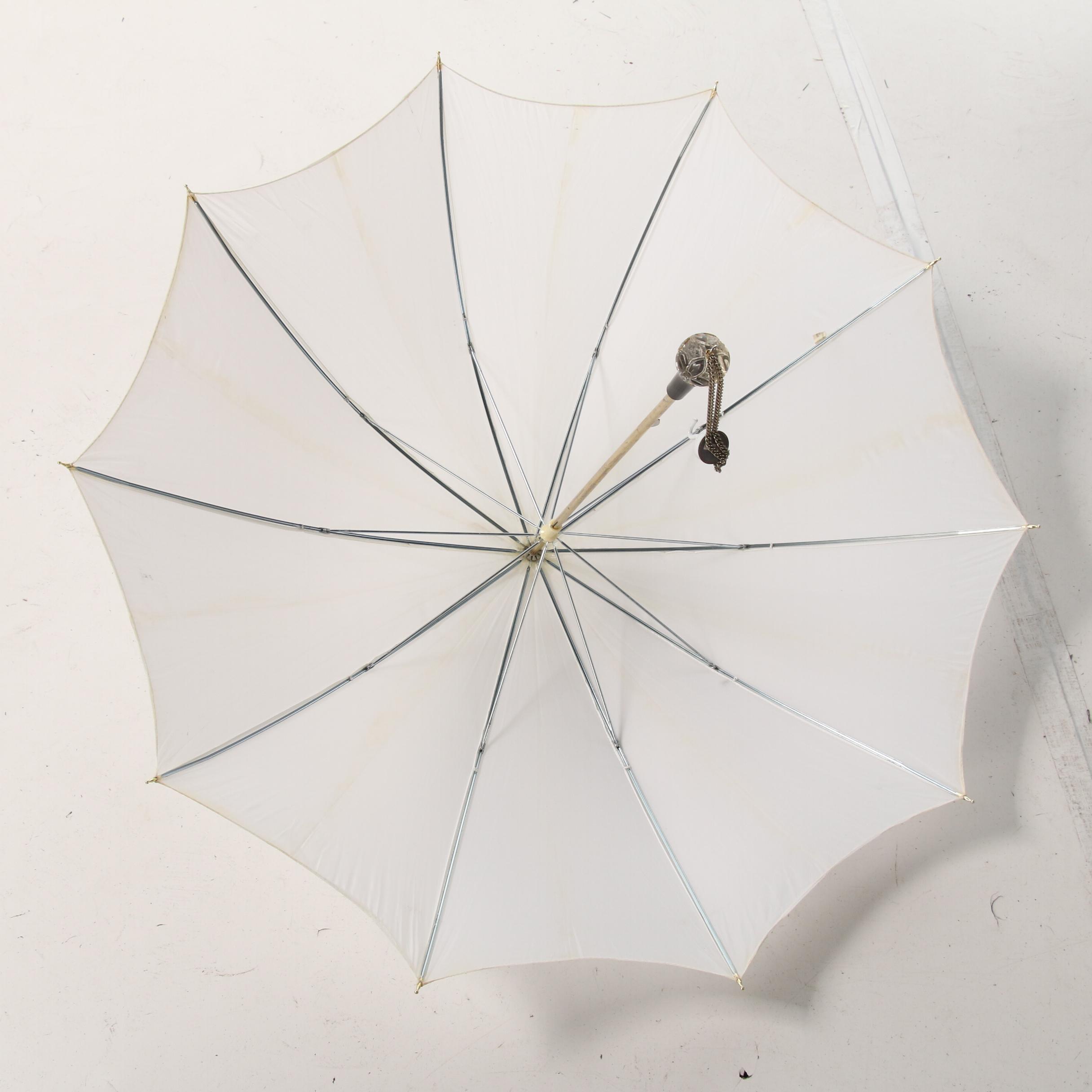 Austrian and Italian Made Cotton and Nylon Parasols, Vintage