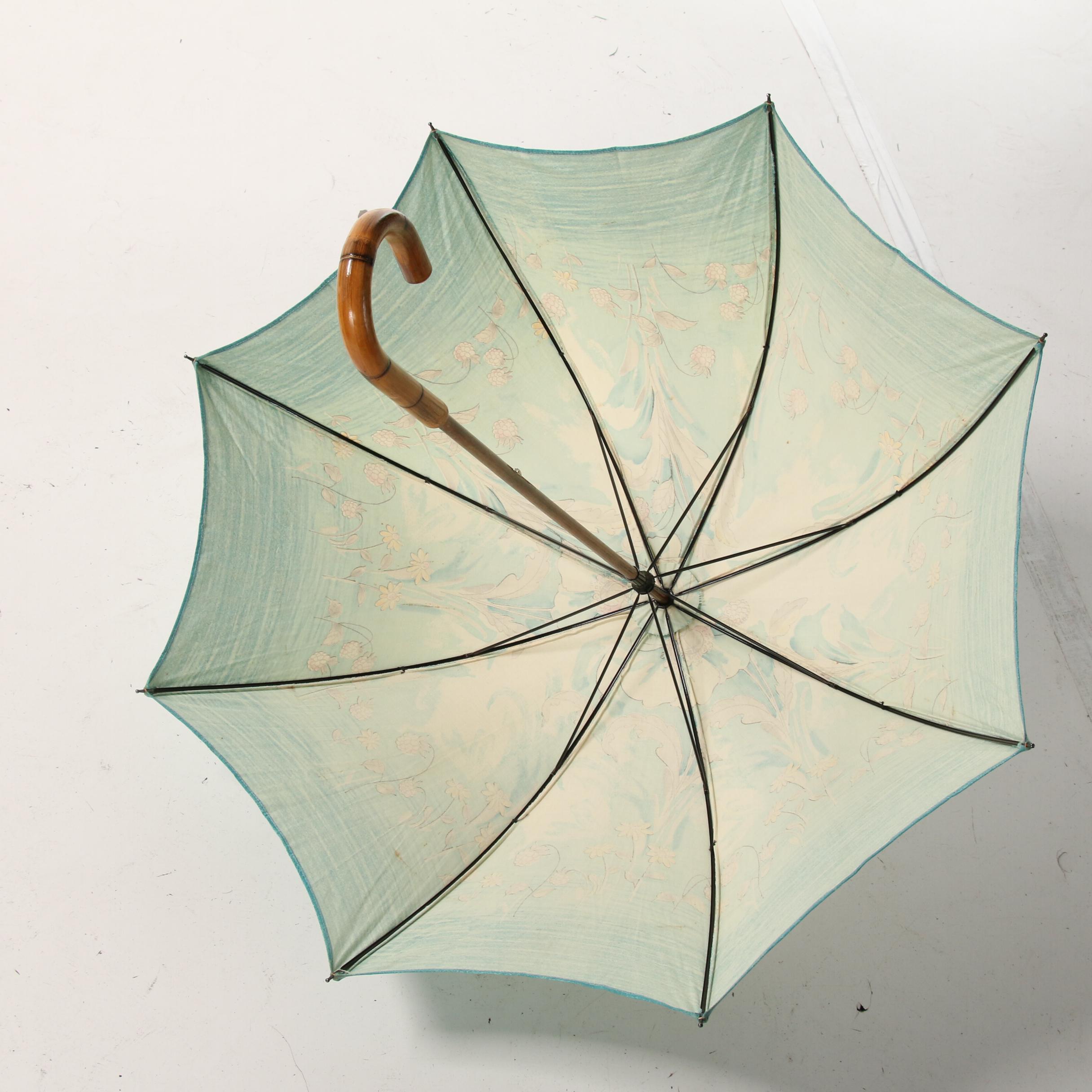 Austrian and Italian Made Cotton and Nylon Parasols, Vintage