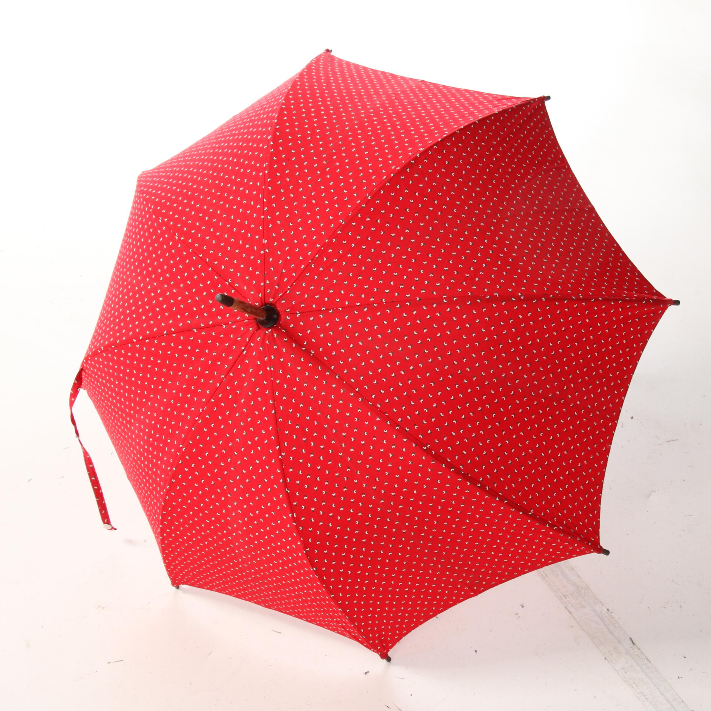 Austrian and Italian Made Cotton and Nylon Parasols, Vintage