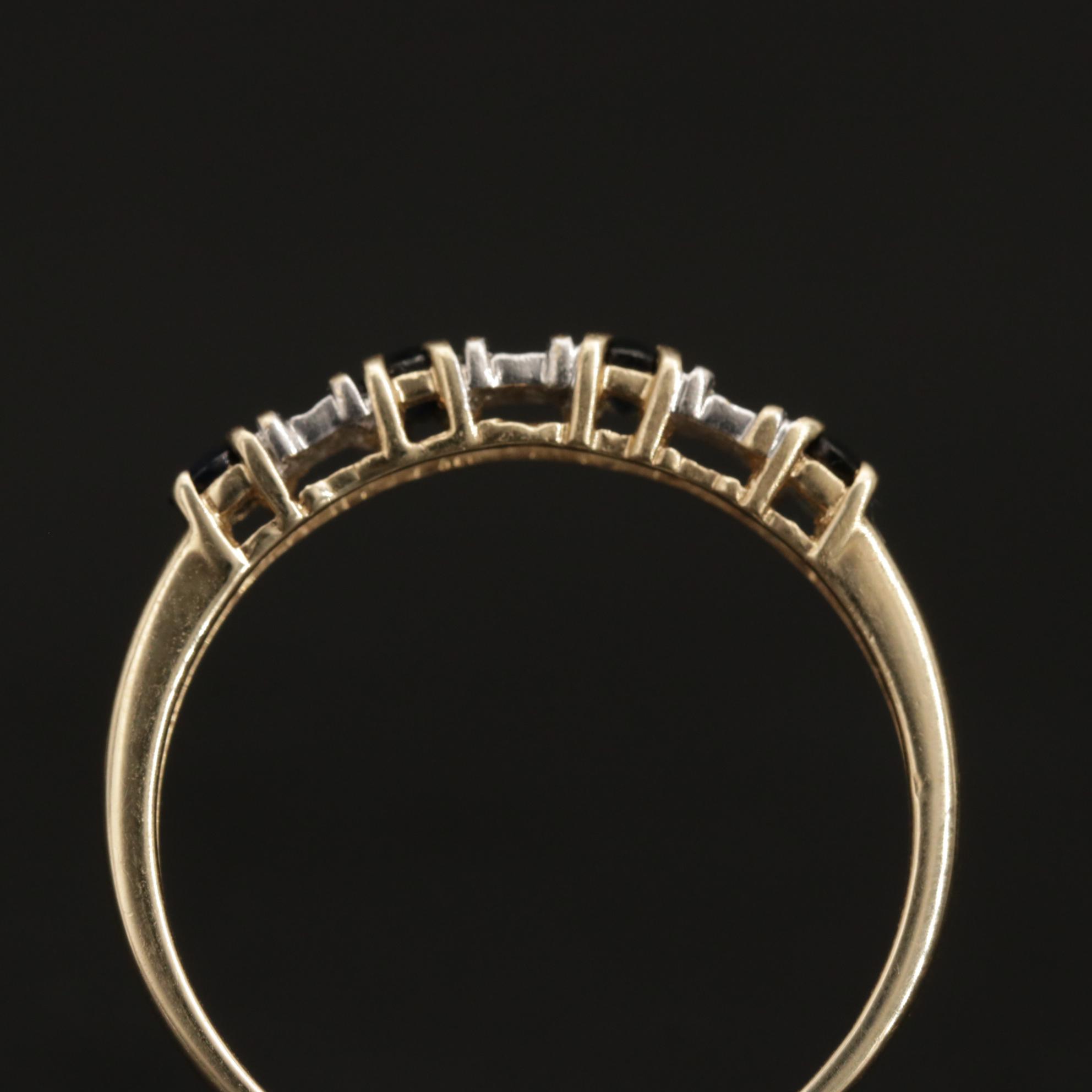 10K Band with Alternating Sapphires and Diamonds