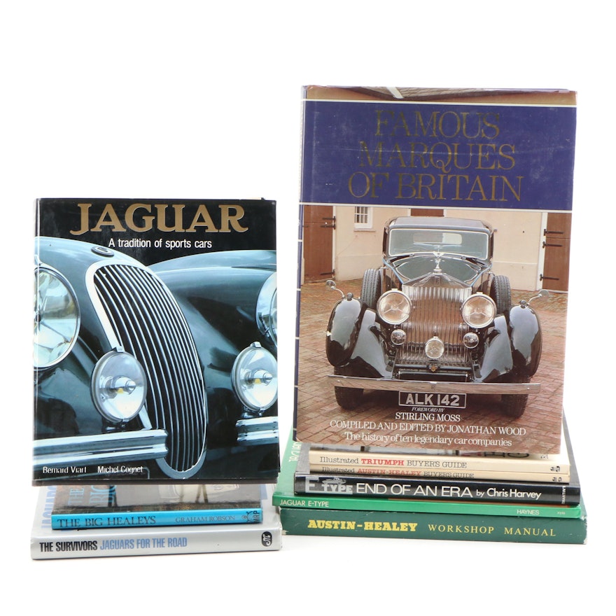 First Edition "Famous Marques of Britain" with Other British Automobile Books