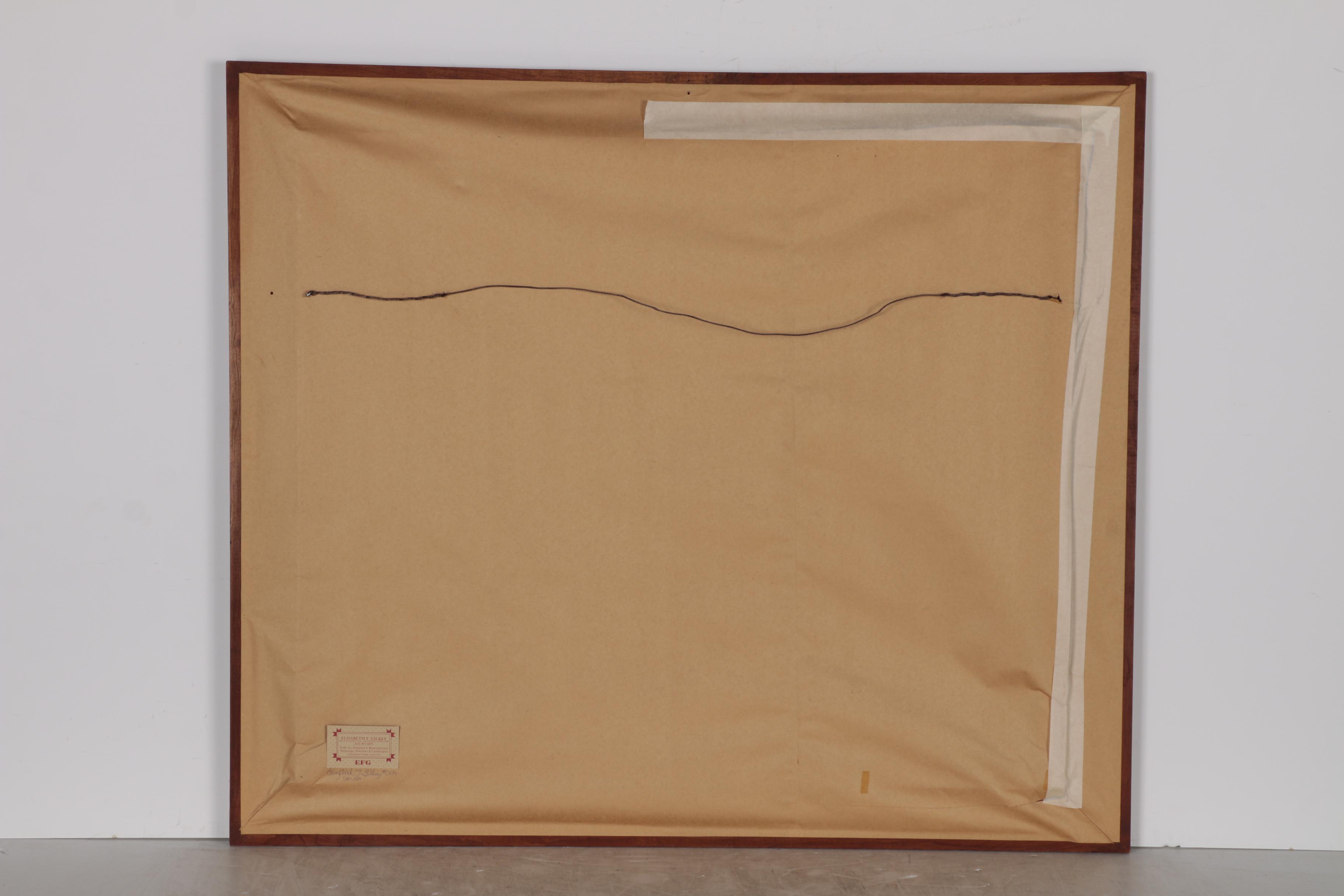 Elizabeth Gilkey Folk Art Oil Painting of Sheep