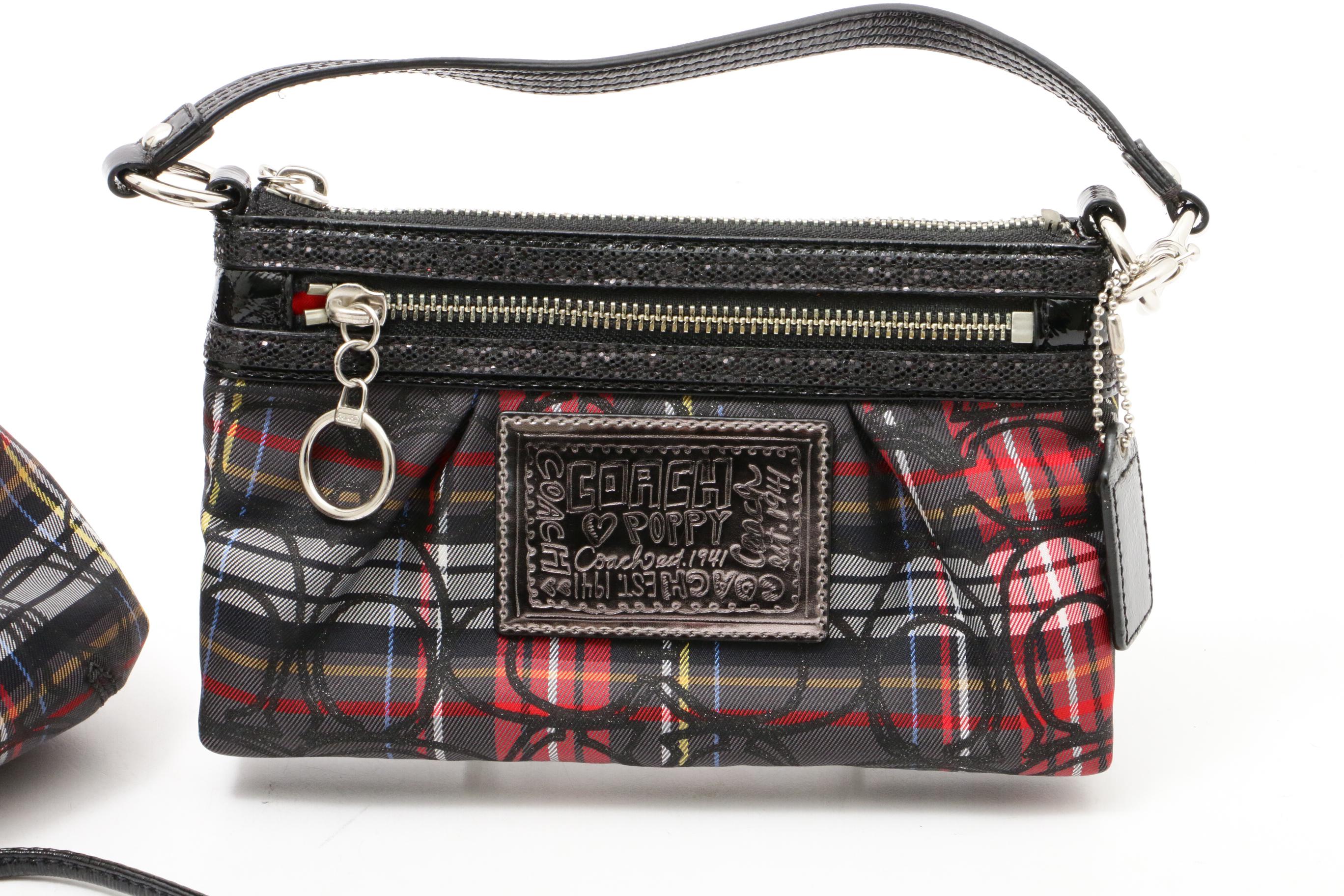 Coach Poppy Tartan Plaid Signature Handbag and Wristlets