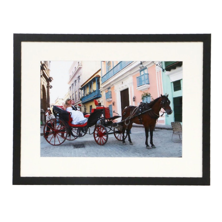 Helmut Horn Color Photograph of Cuban Wedding Carriage