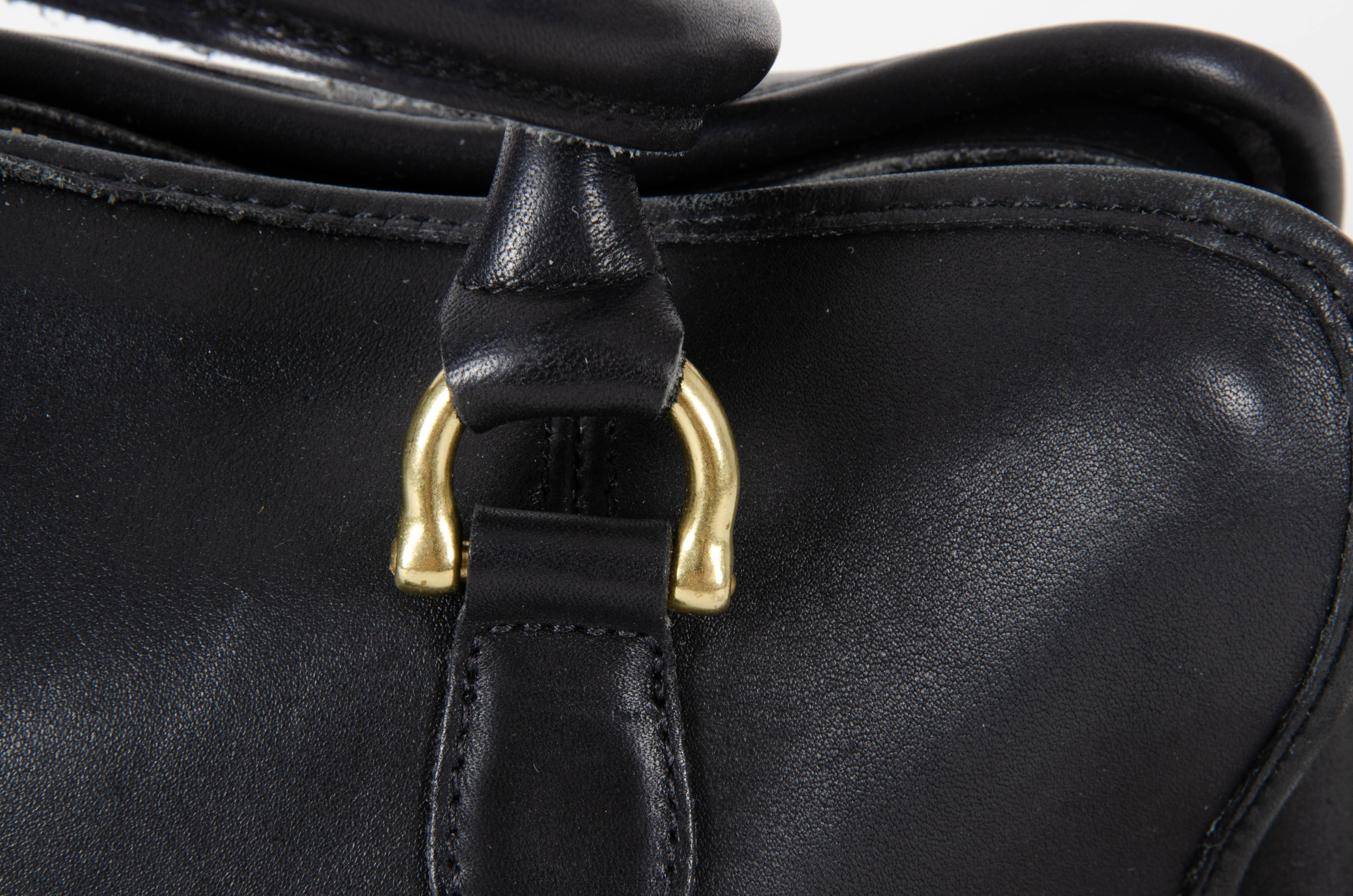 Coach Beaumont vgBlack Leather Satchel with Detachable Crossbody Strap, Vintage