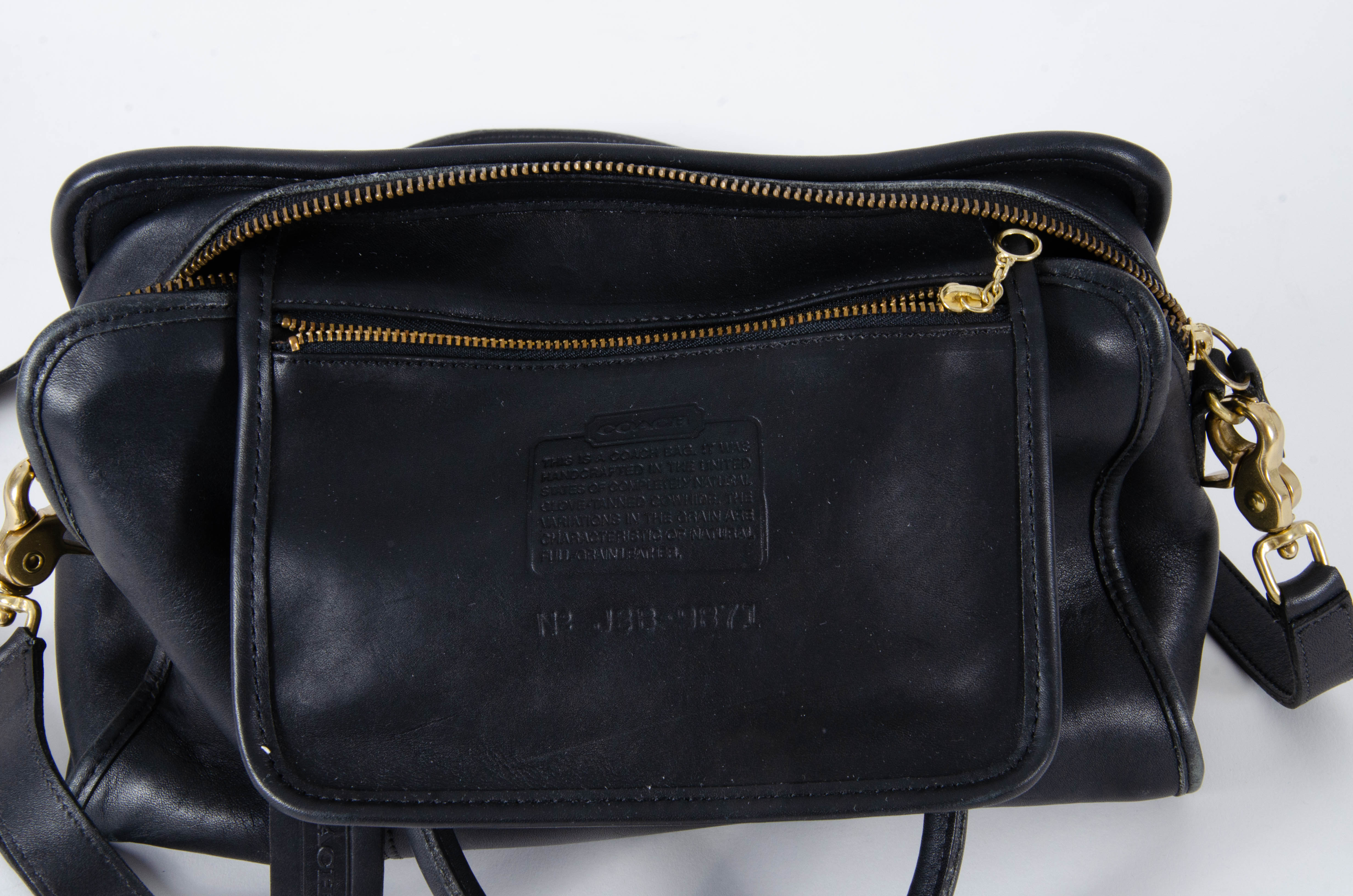 Coach Beaumont vgBlack Leather Satchel with Detachable Crossbody Strap, Vintage