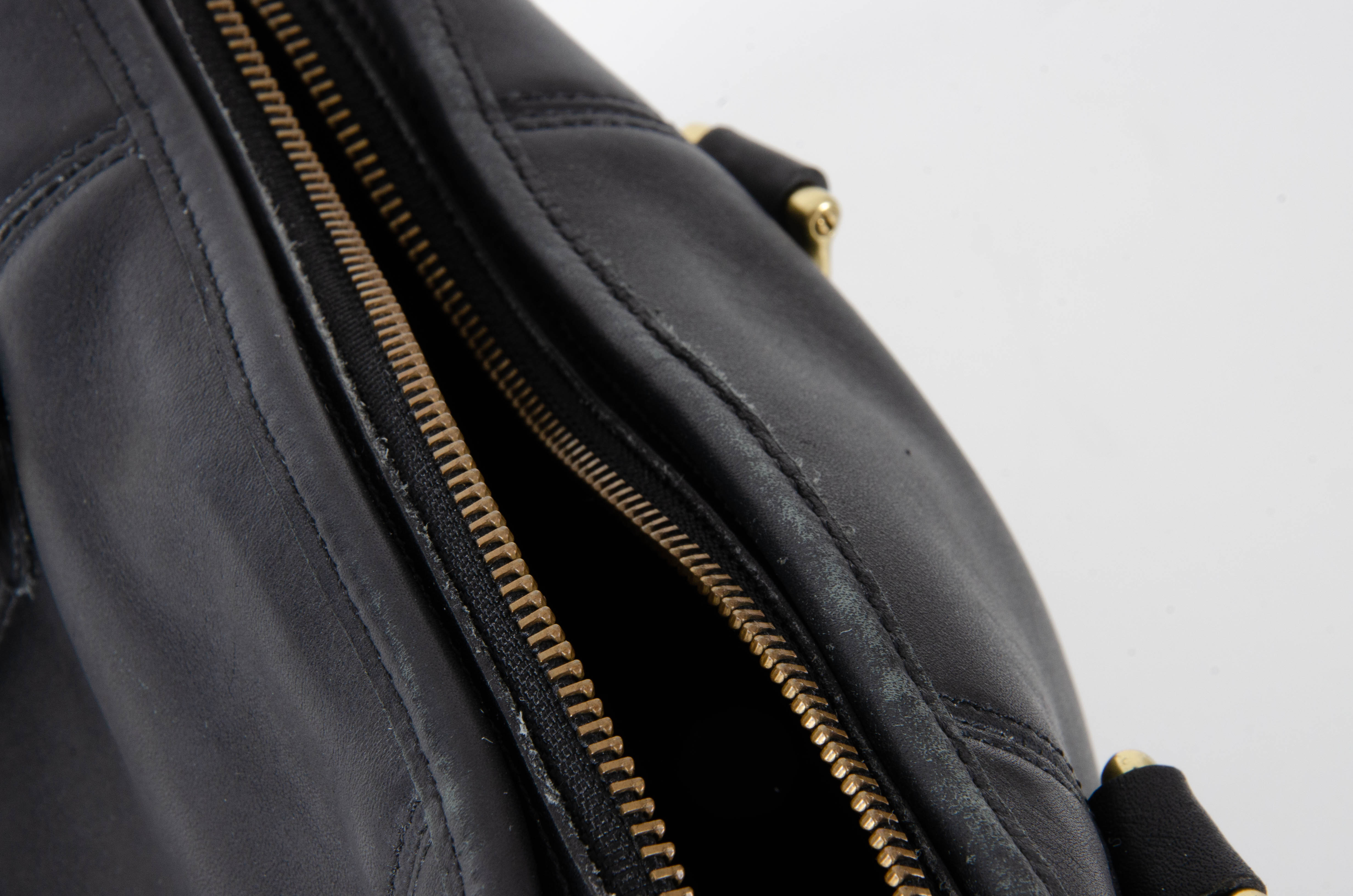 Coach Beaumont vgBlack Leather Satchel with Detachable Crossbody Strap, Vintage