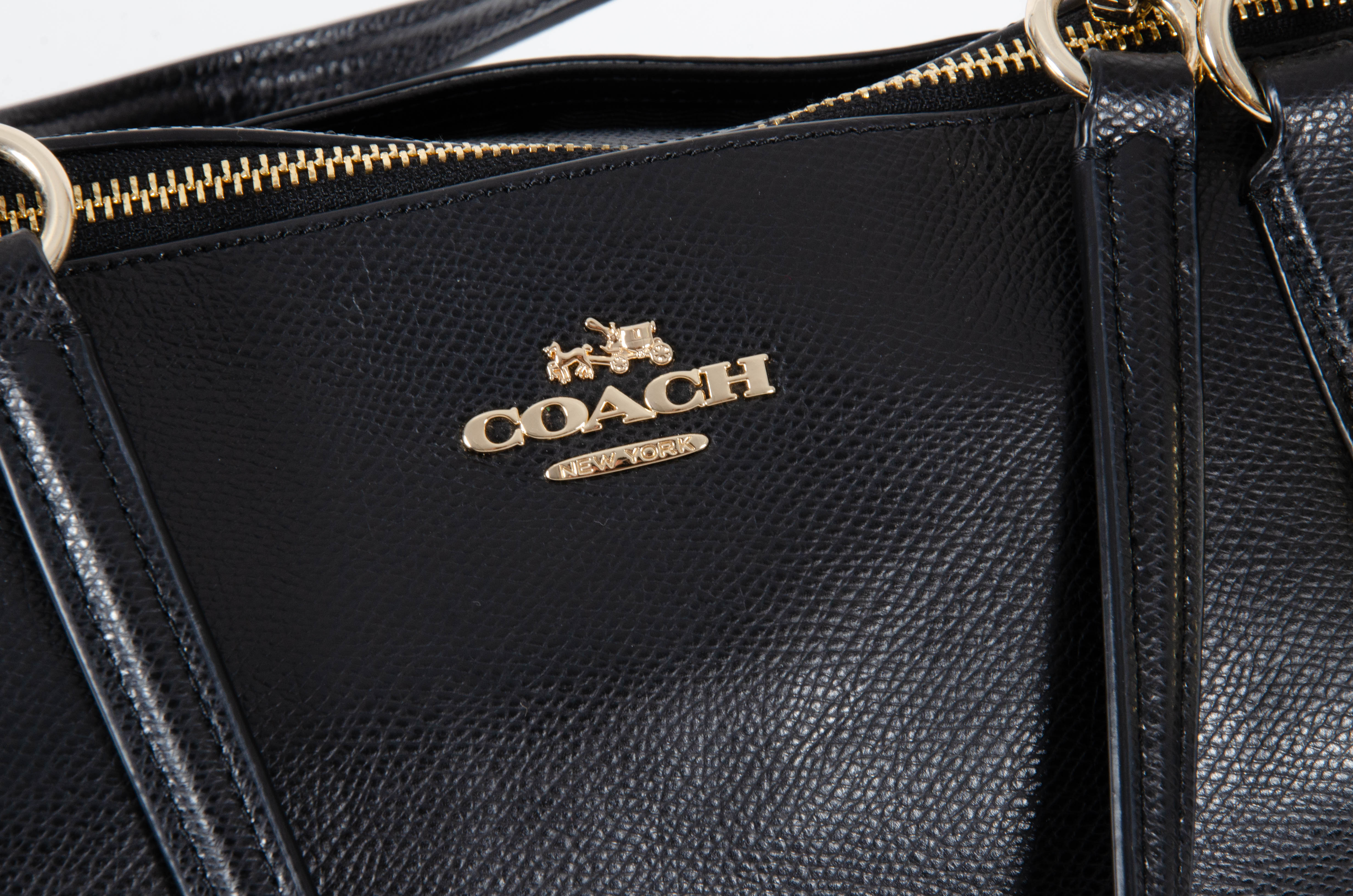 Coach New York Black Crossgrain Leather Ava Tote