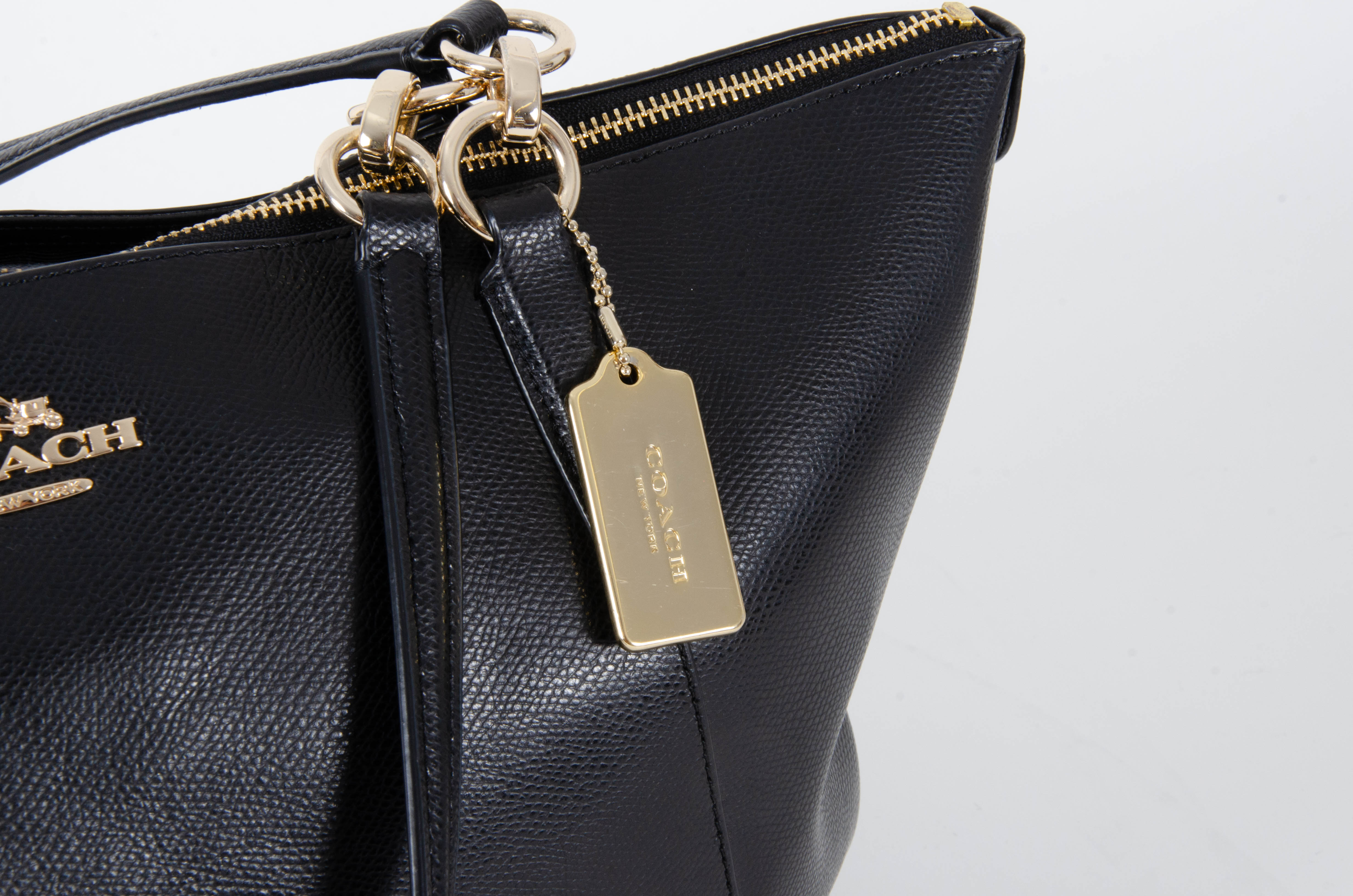 Coach New York Black Crossgrain Leather Ava Tote