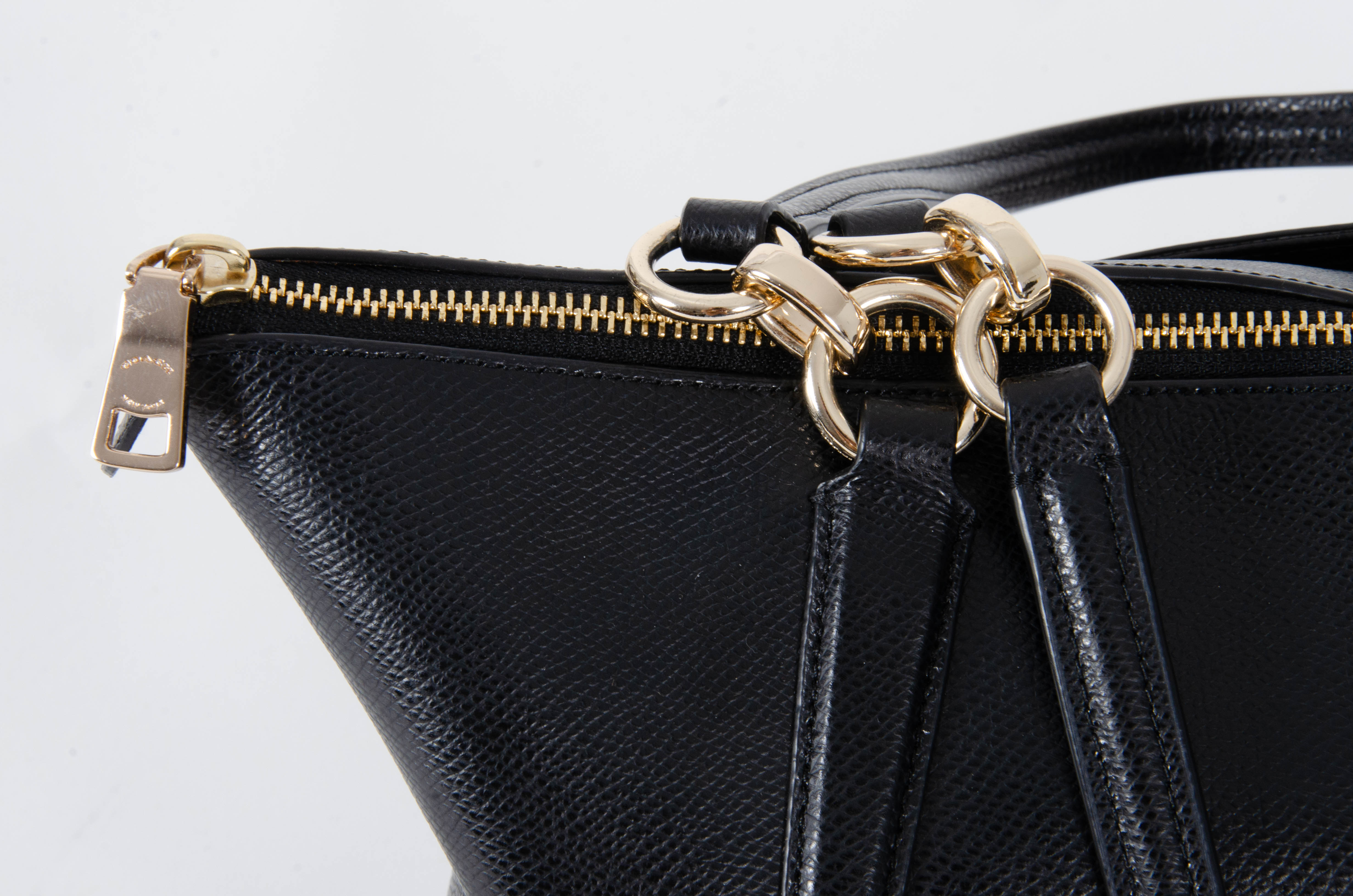 Coach New York Black Crossgrain Leather Ava Tote