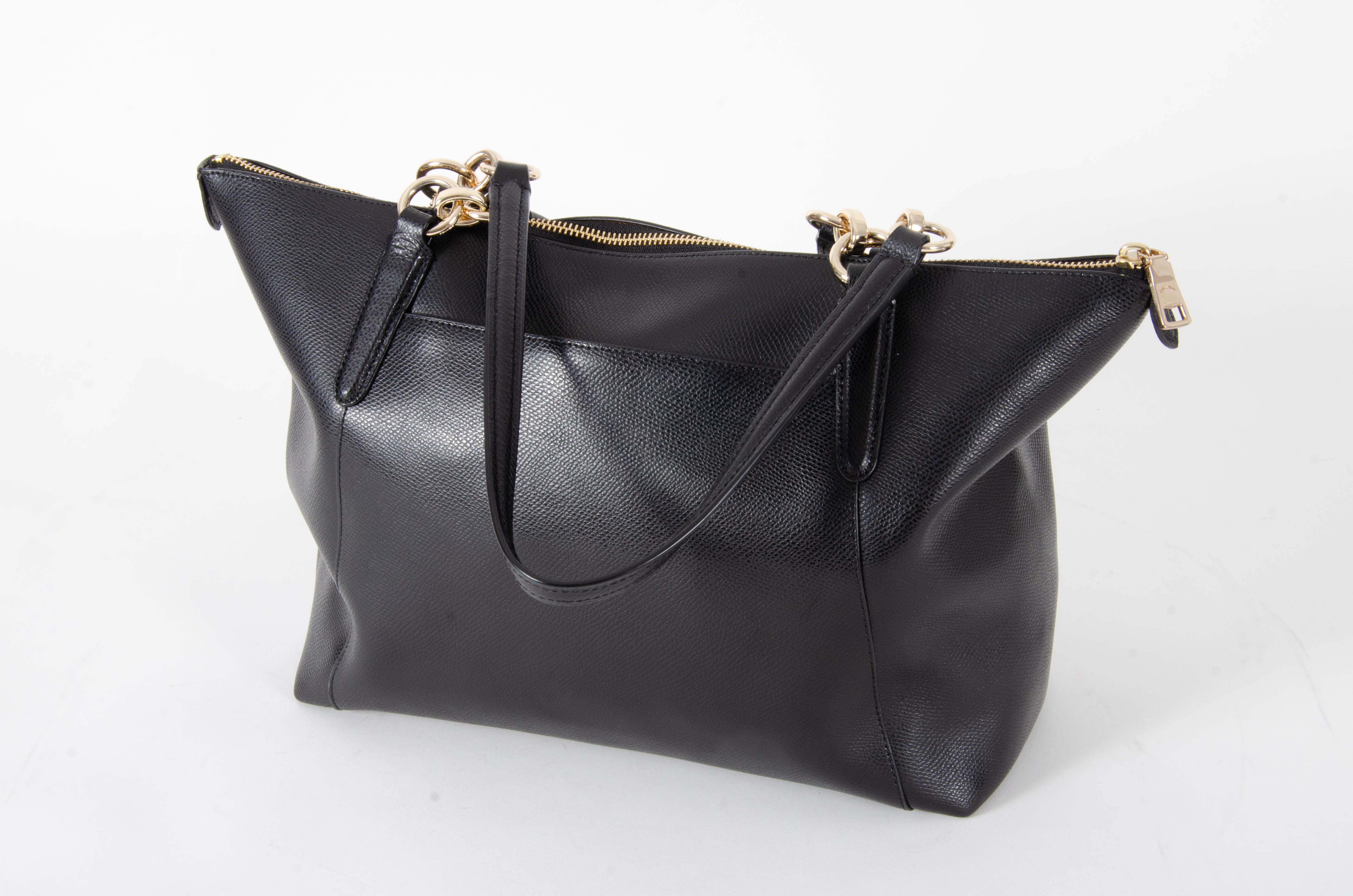 Coach New York Black Crossgrain Leather Ava Tote