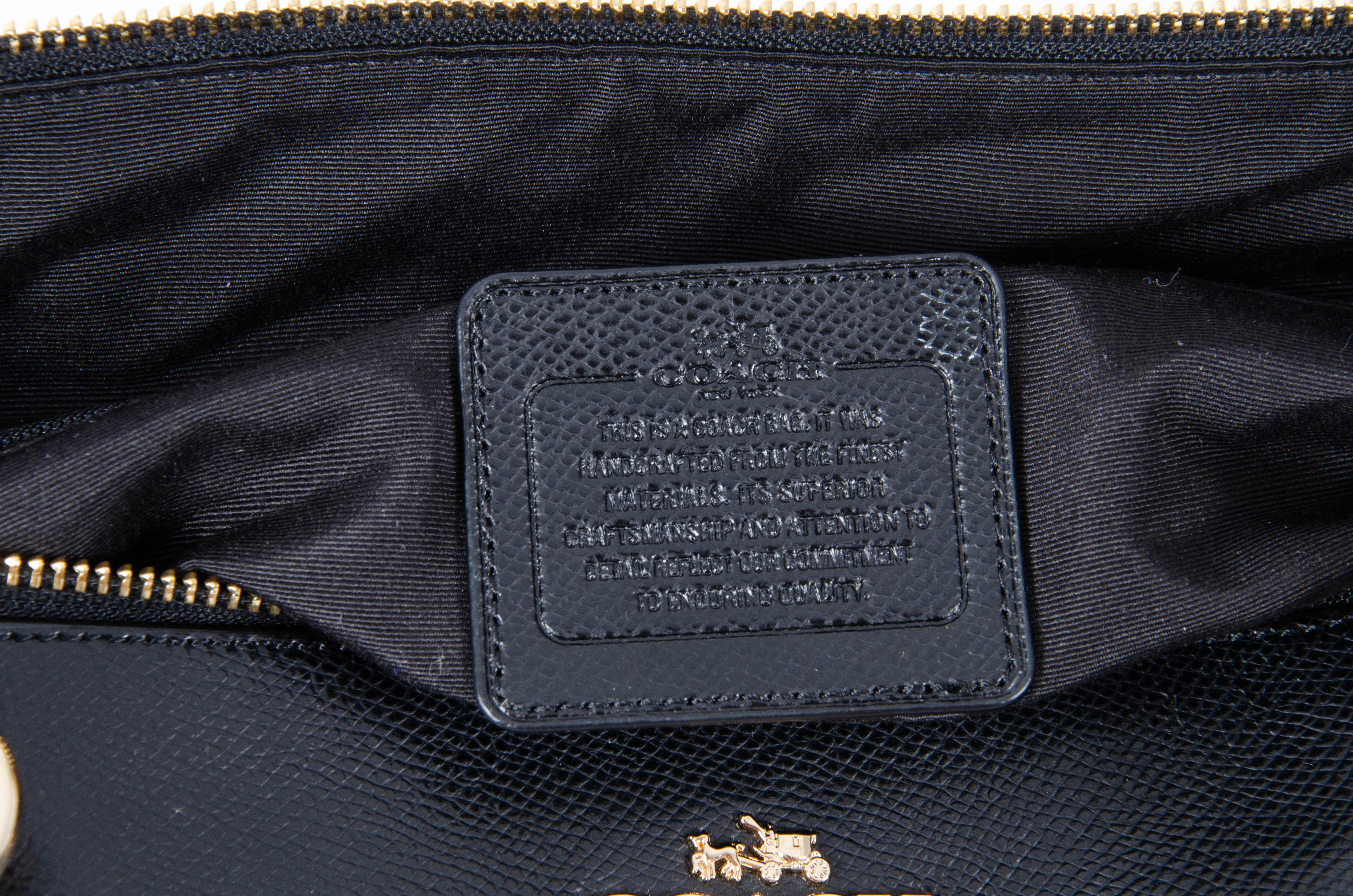 Coach New York Black Crossgrain Leather Ava Tote