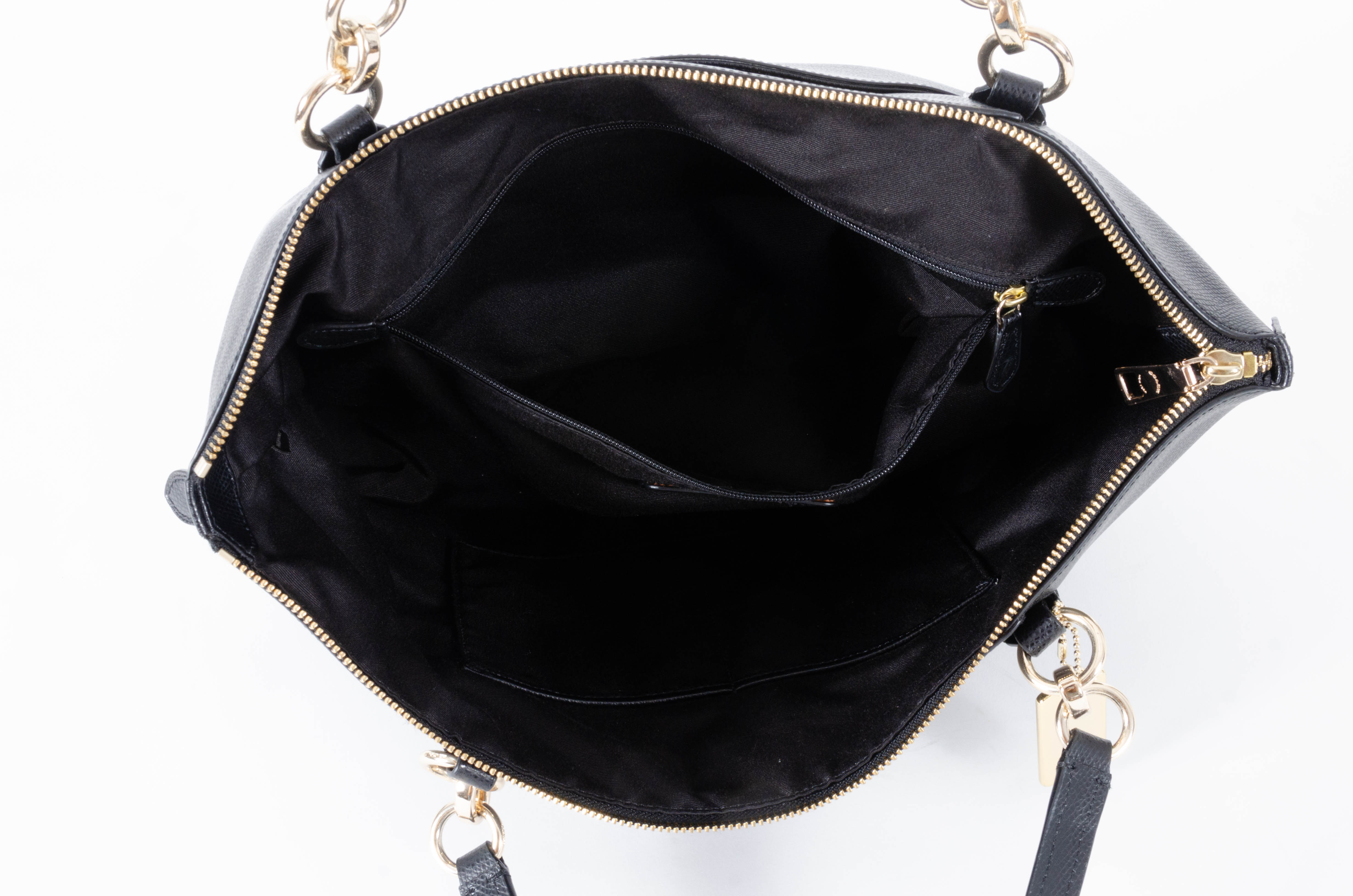 Coach New York Black Crossgrain Leather Ava Tote