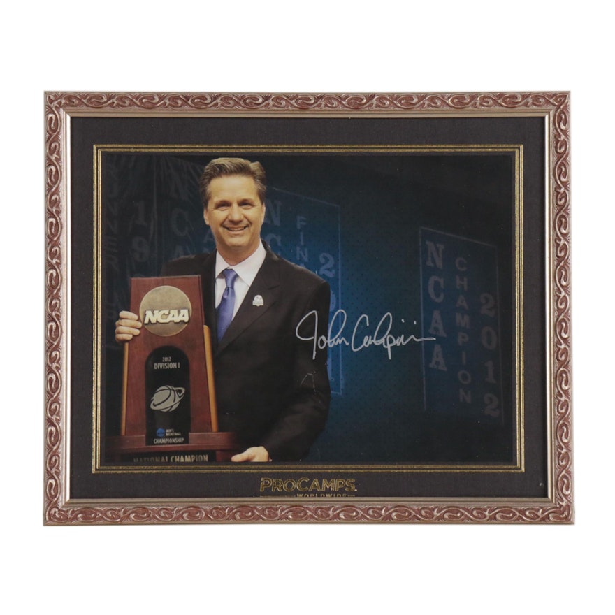 John Calipari Signed 2012 NCAA Champions Trophy Framed Photo Print