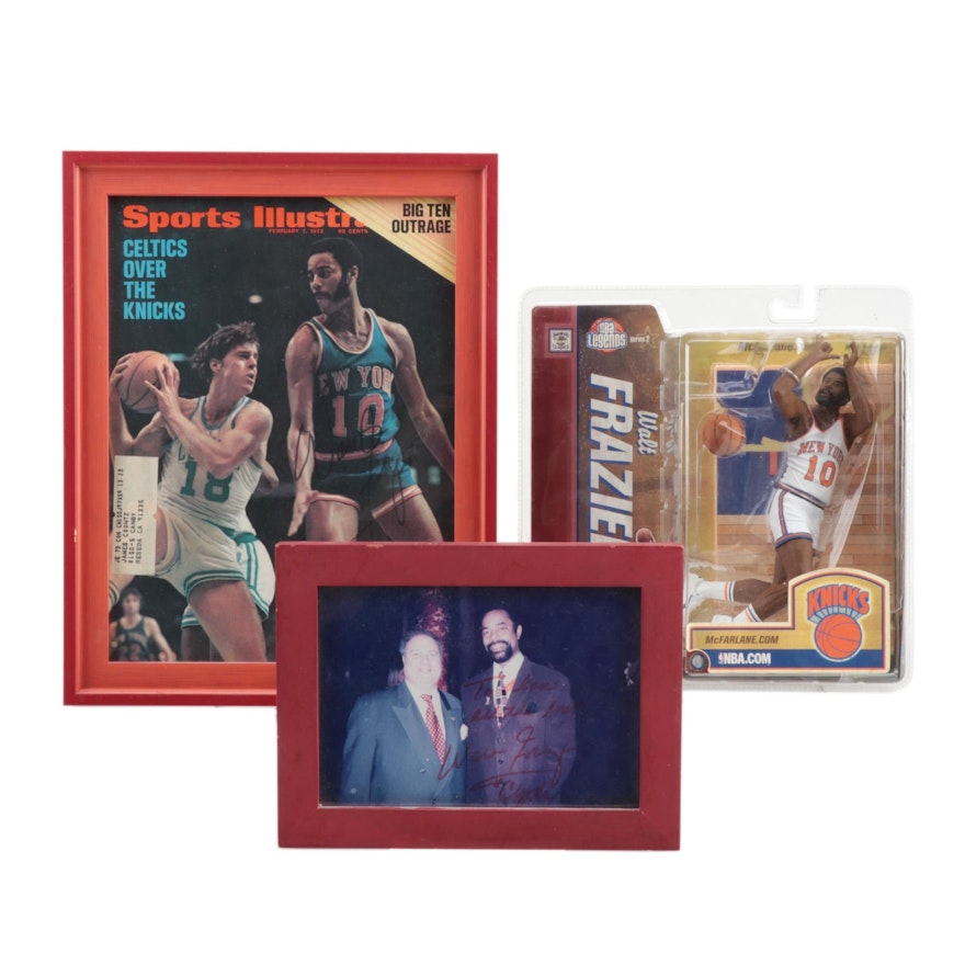 Walt Frazier Signed Items with a "NBA Legends" McFarlane with Box