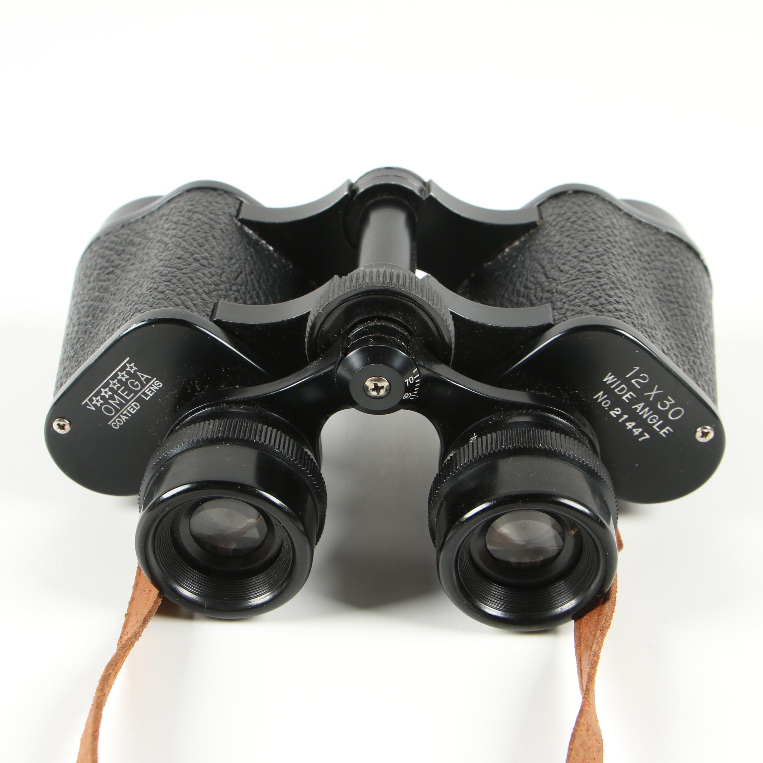 Omega 12 x 30 Binoculars and Hands-Free Binocular Glasses