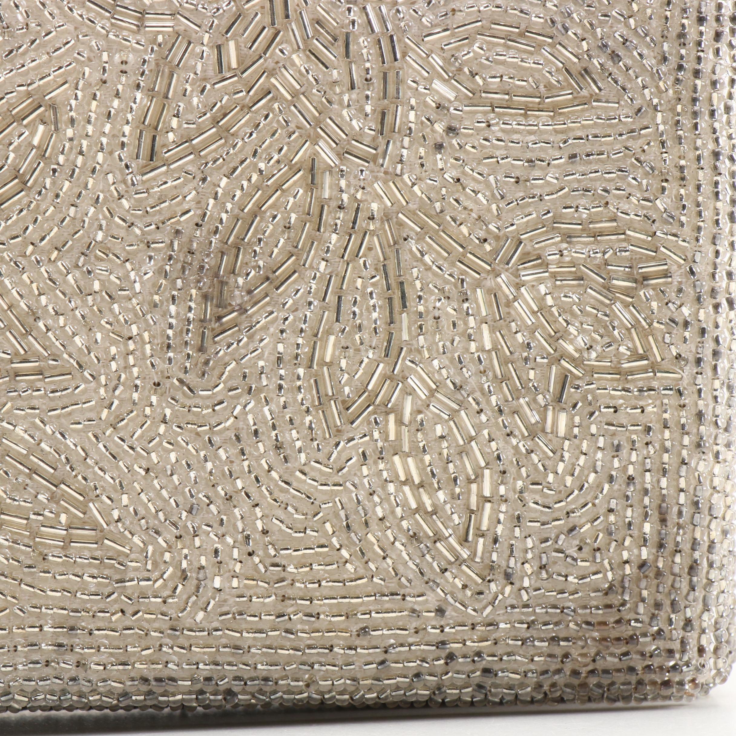 Japanese Wako Co., Ltd. Glass Beaded Silk Clutch, Vintage