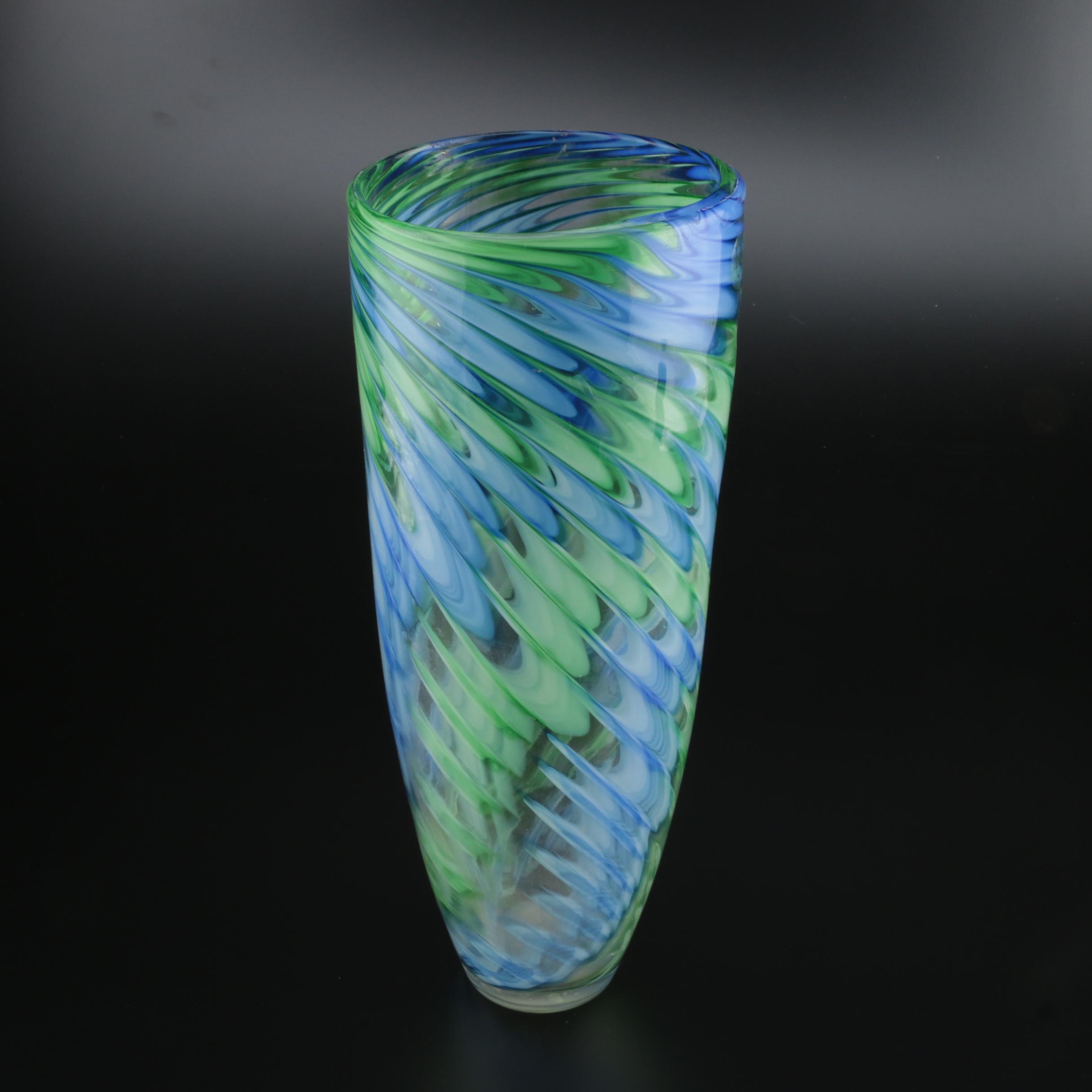 Mid Century Modern Style DS Art Glass Vase