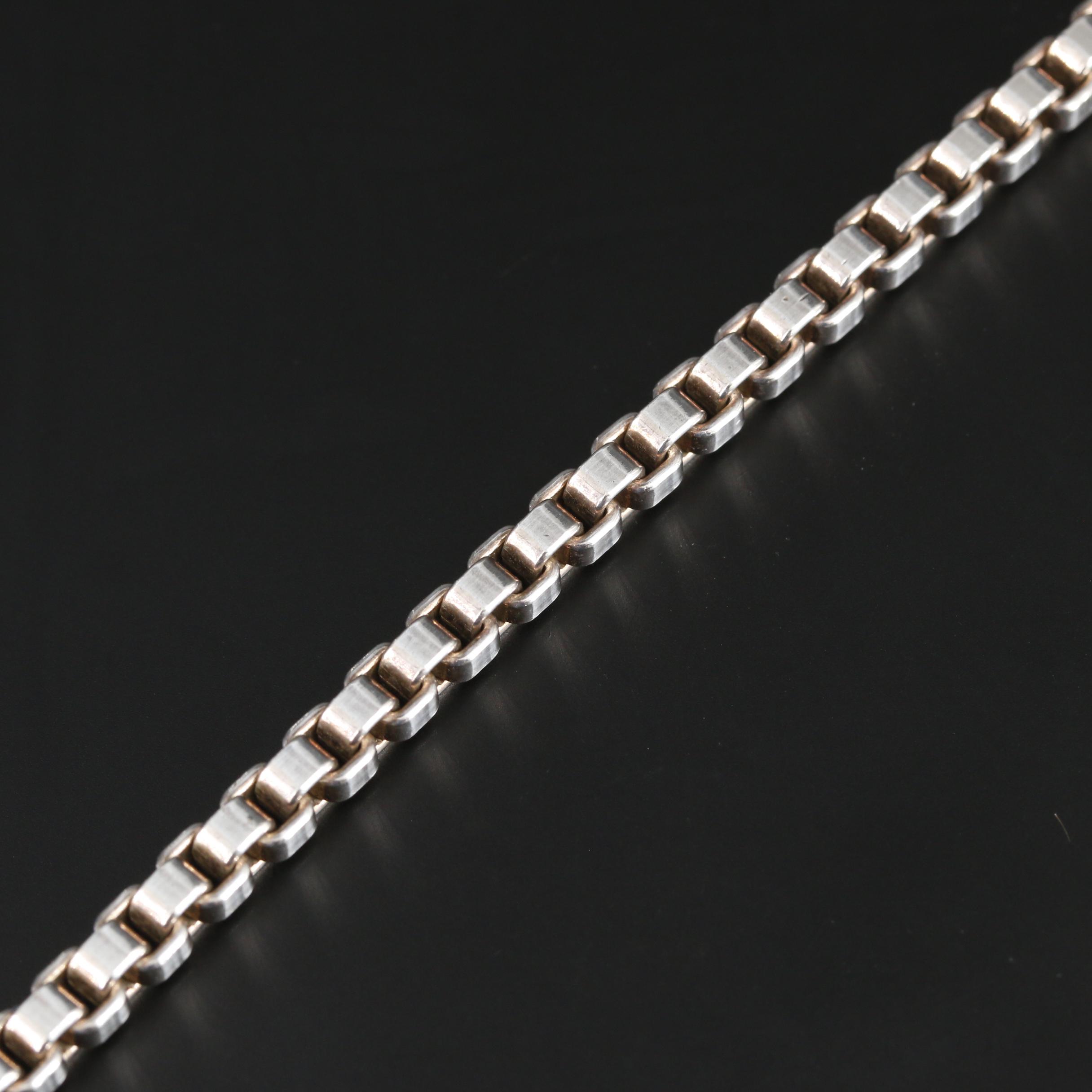 Tiffany & Co. Sterling Silver Box Chain Bracelet