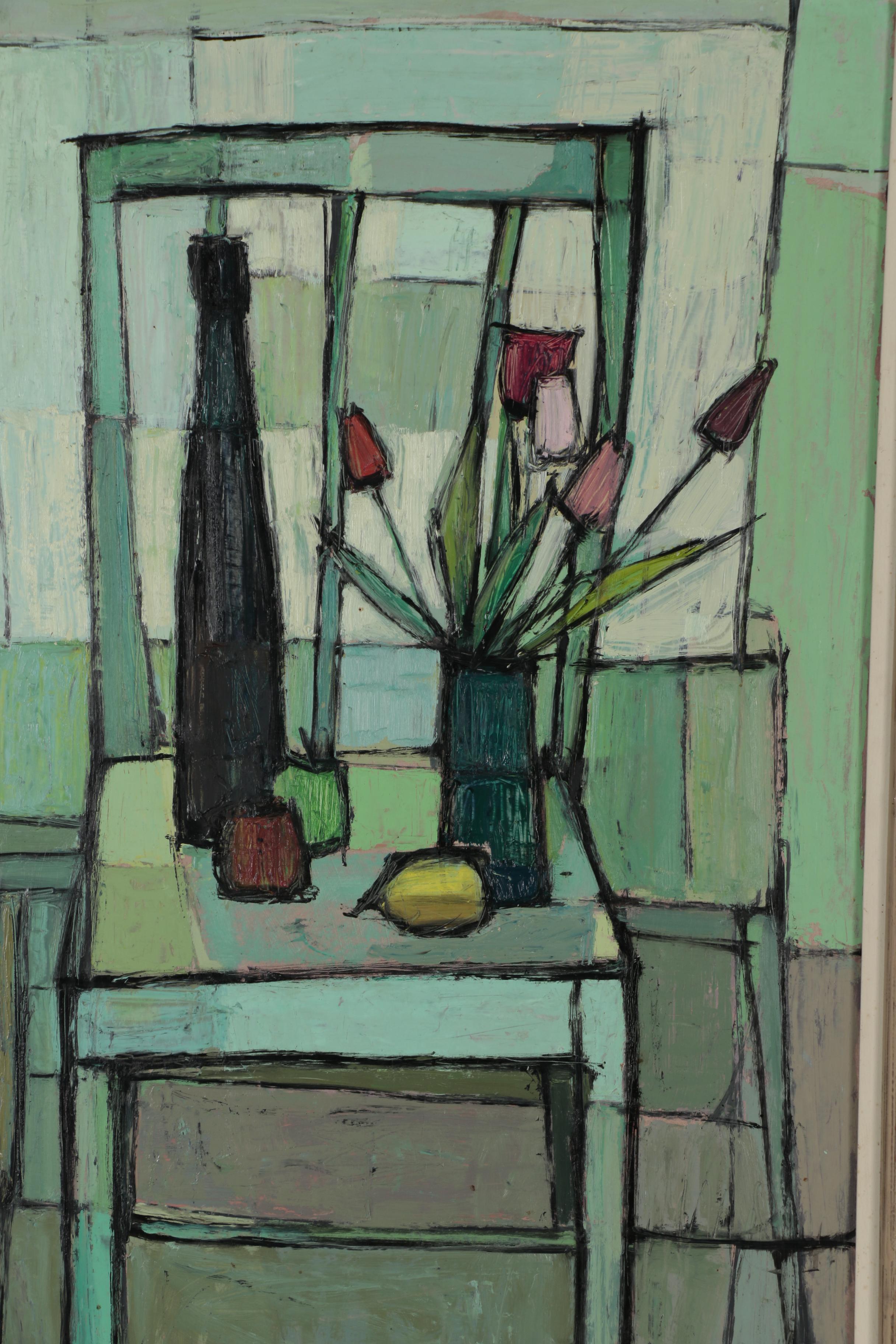 Paavo Airola Modernist Still Life Oil Painting, Mid 20th Century