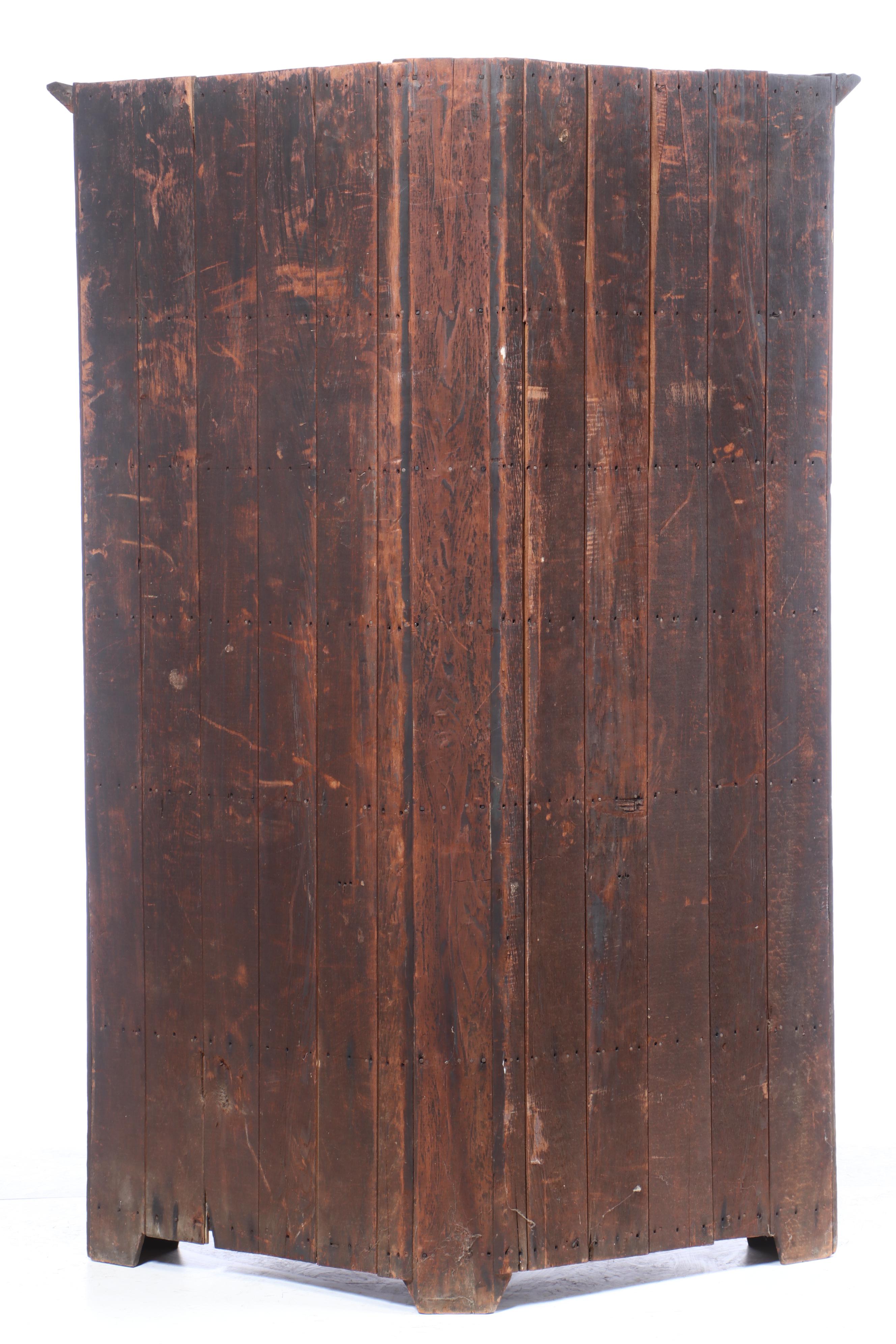 American Cherry Glazed-Door Corner Cupboard, Mid-19th Century