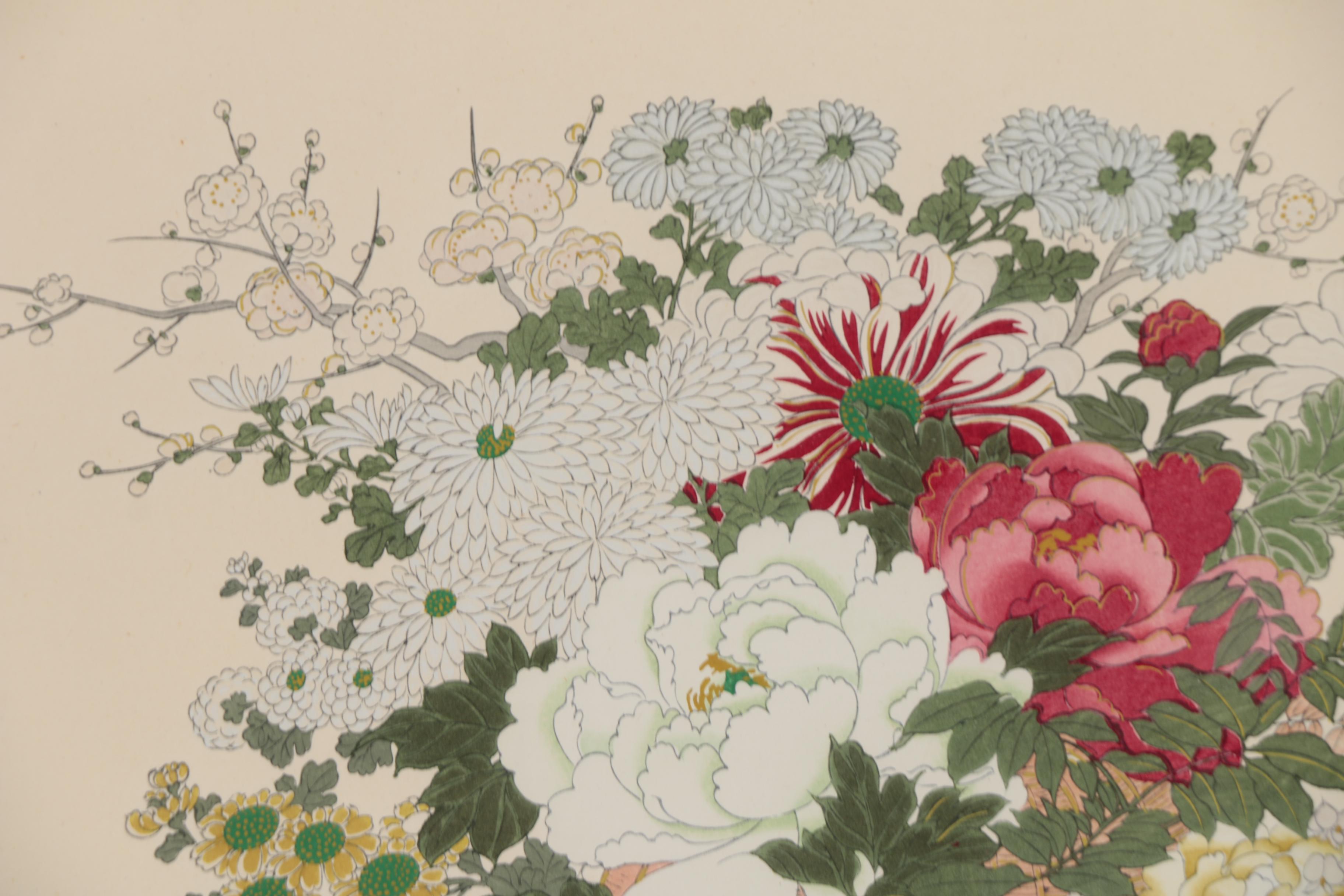 Japanese Flower Cart Woodblock