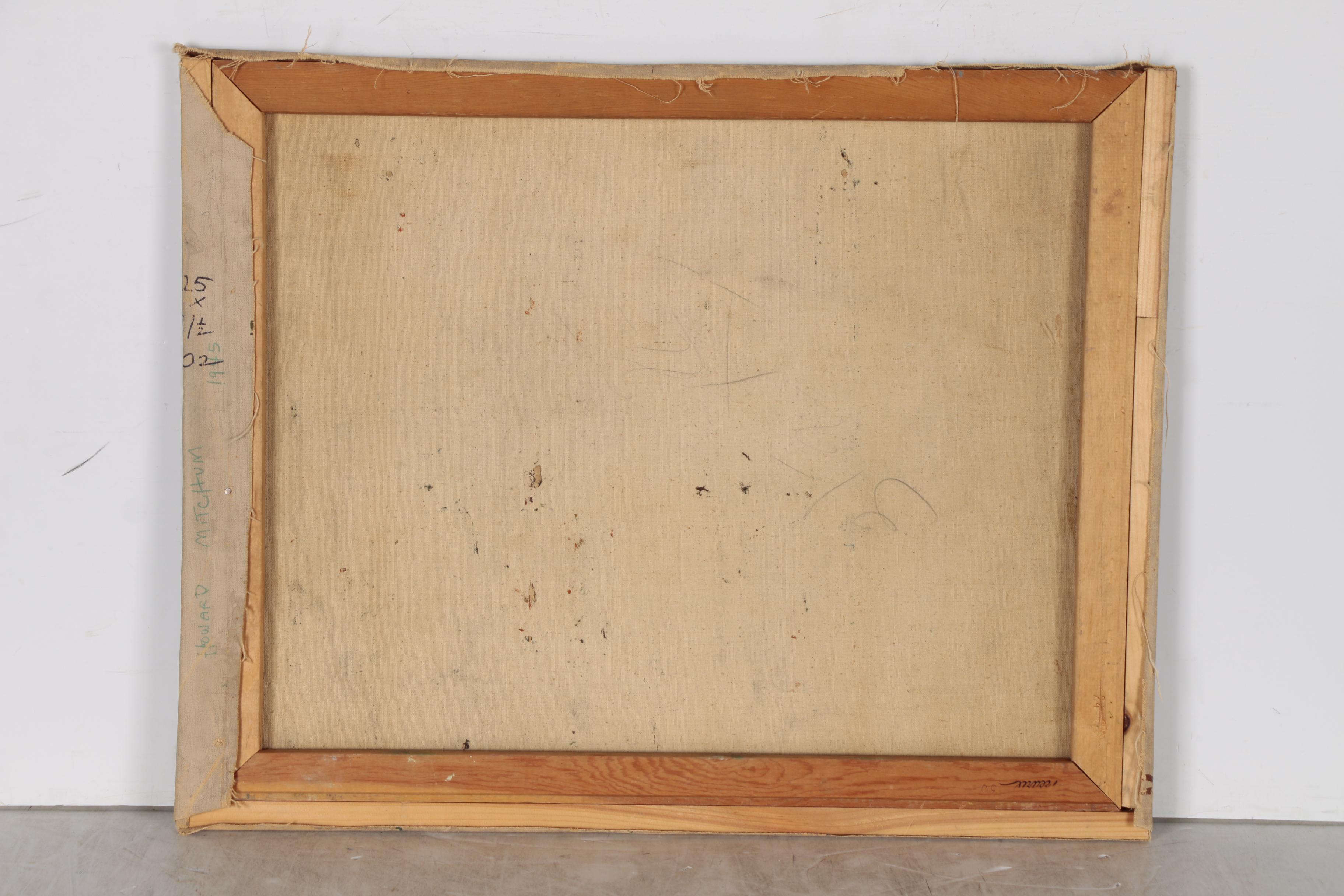 Howard Mitcham Oil Painting of Nocturnal Cityscape, 1945