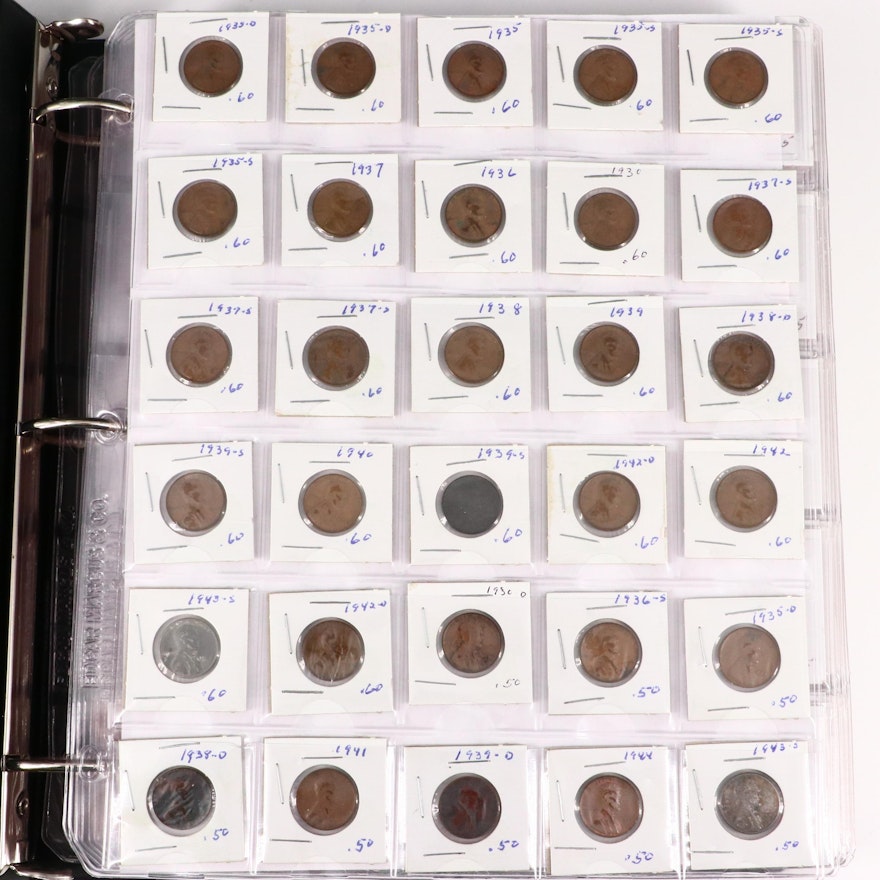 Album of 380 Lincoln Wheat Cents Ranging from 1910-1958