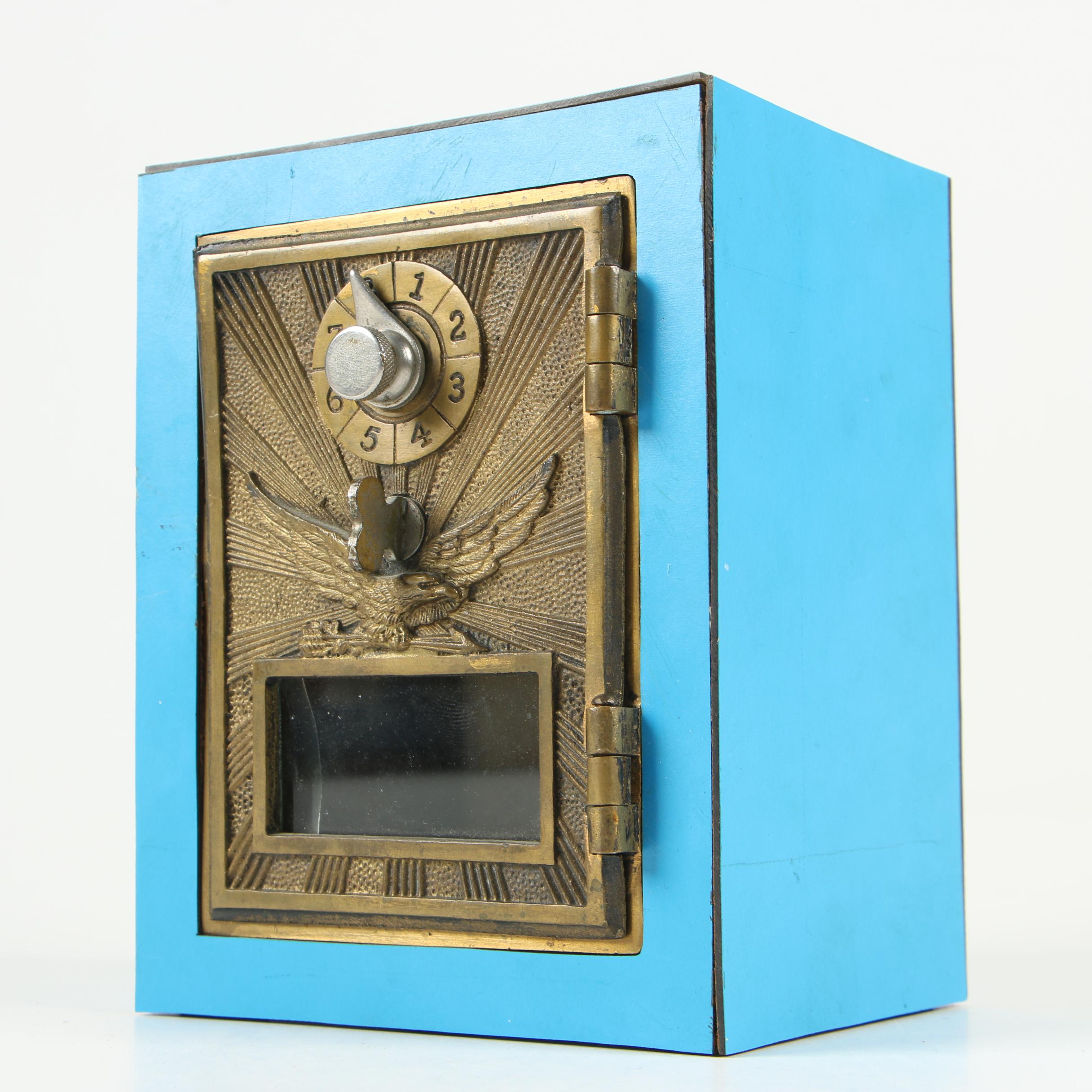 Handcrafted Bank with Post Office Box Door