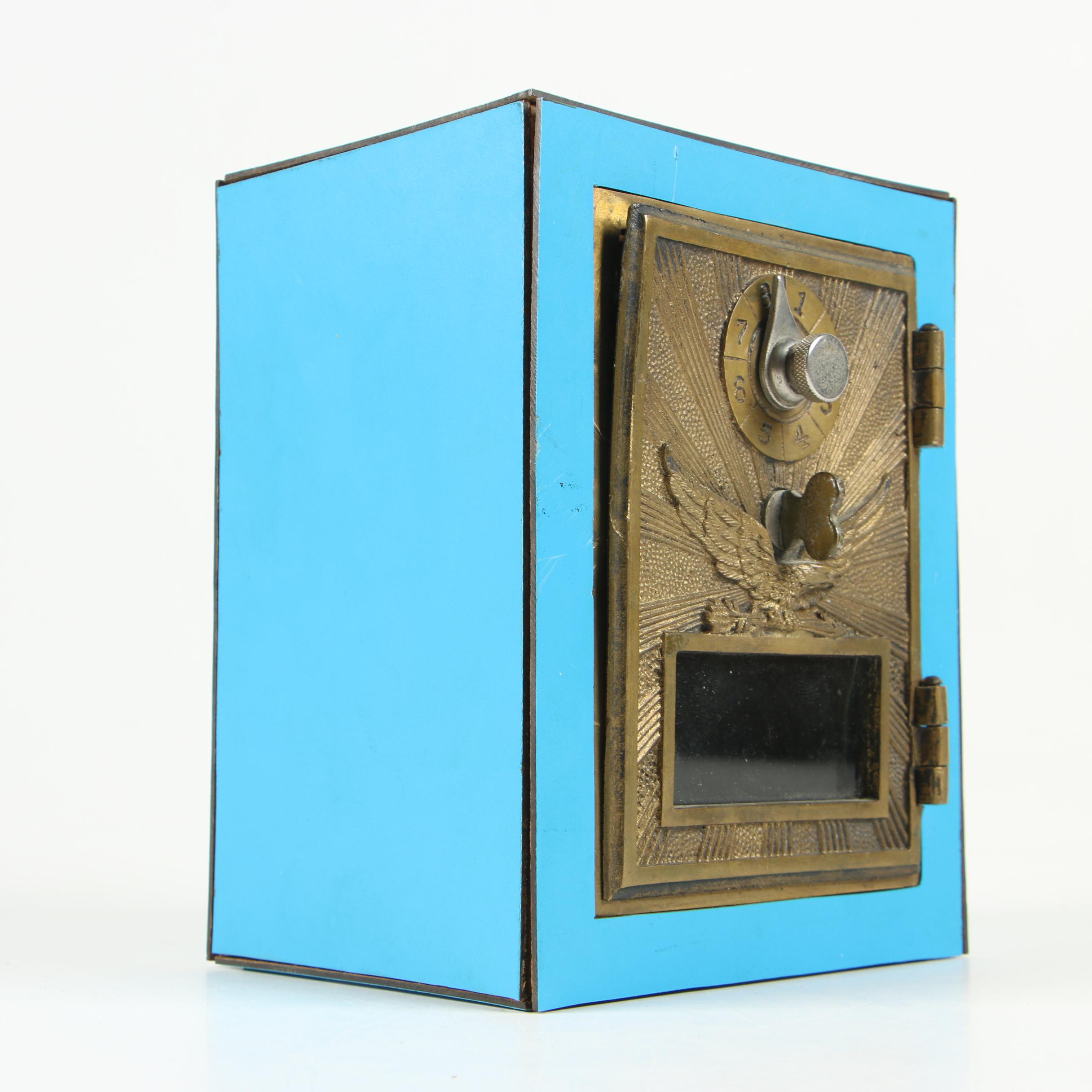 Handcrafted Bank with Post Office Box Door