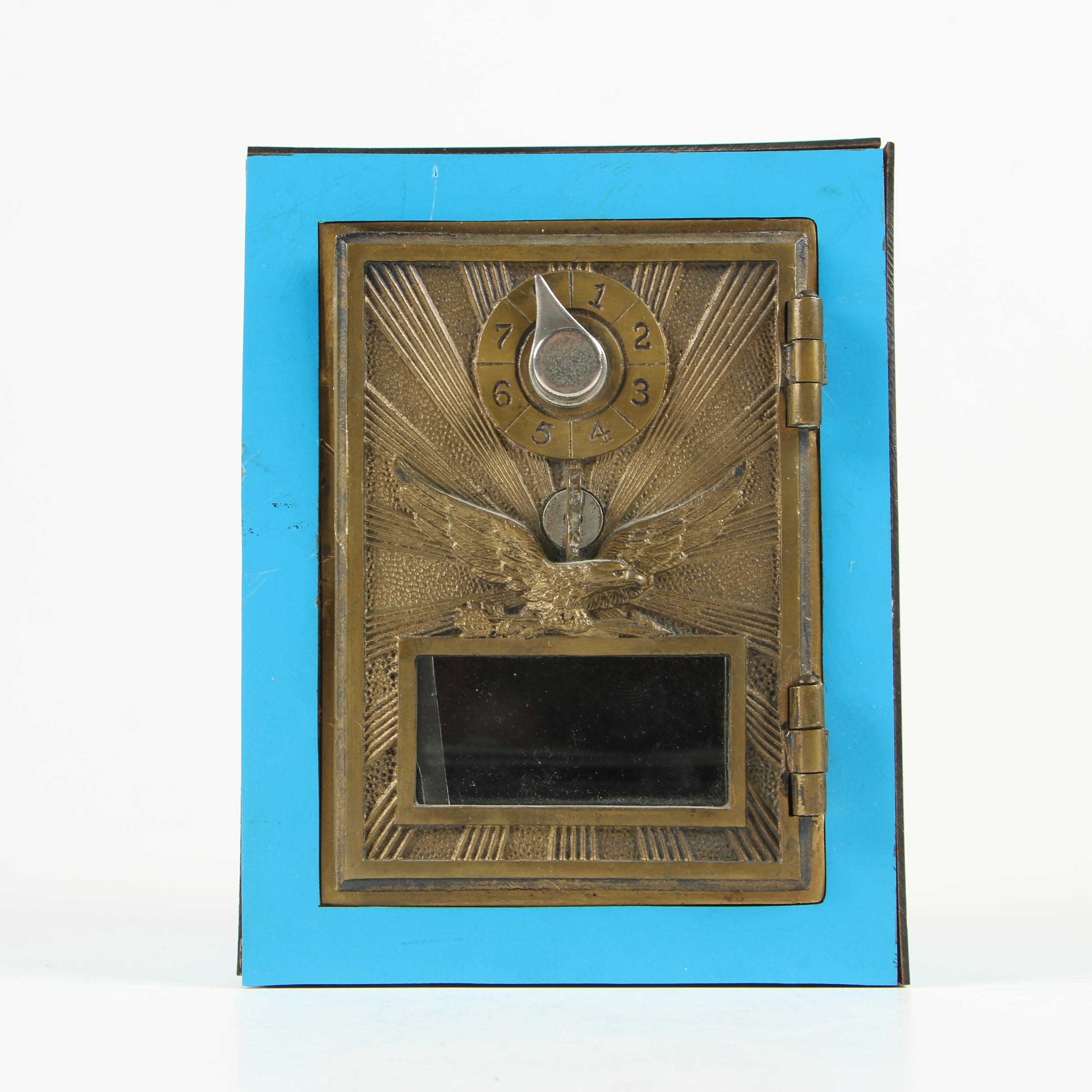 Handcrafted Bank with Post Office Box Door