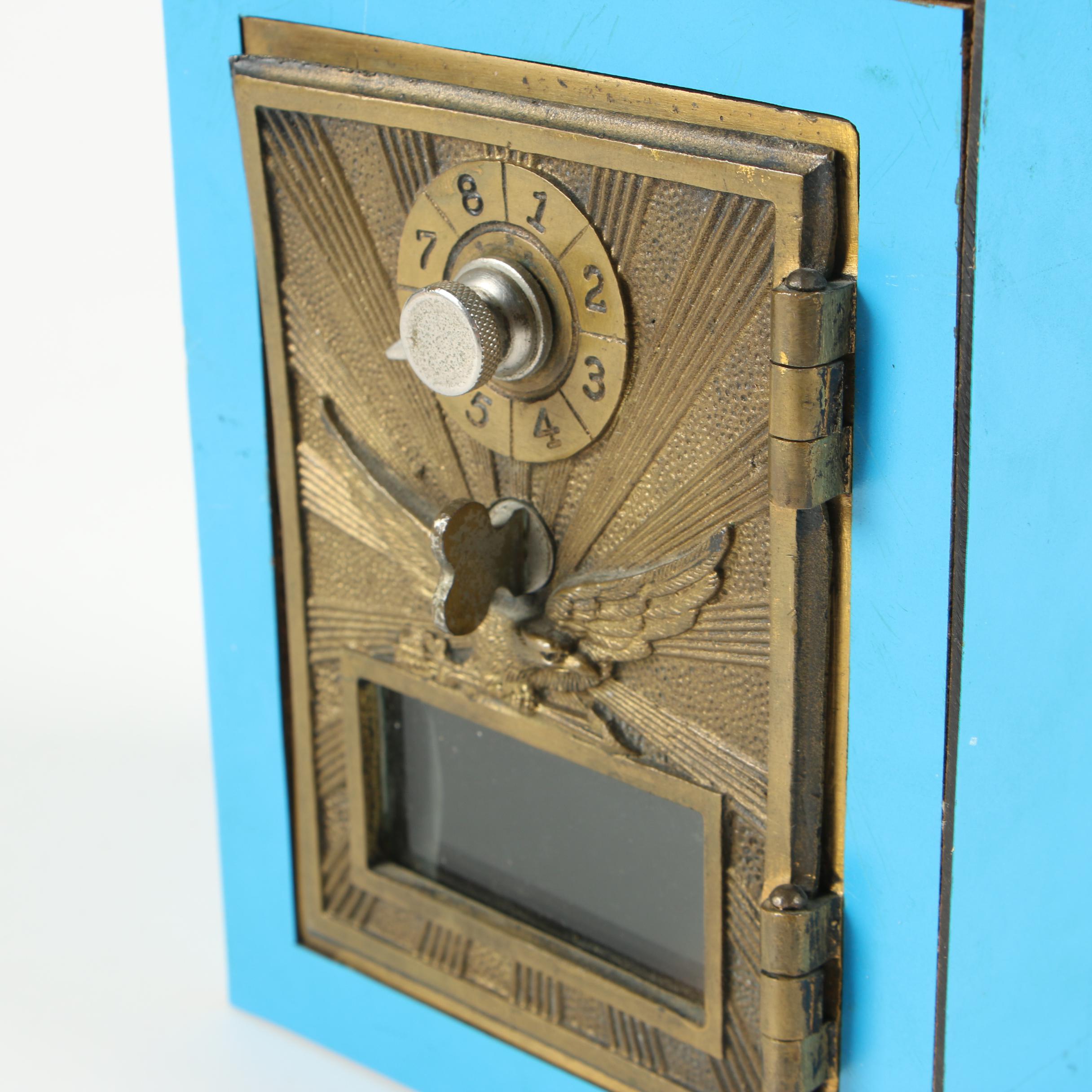 Handcrafted Bank with Post Office Box Door