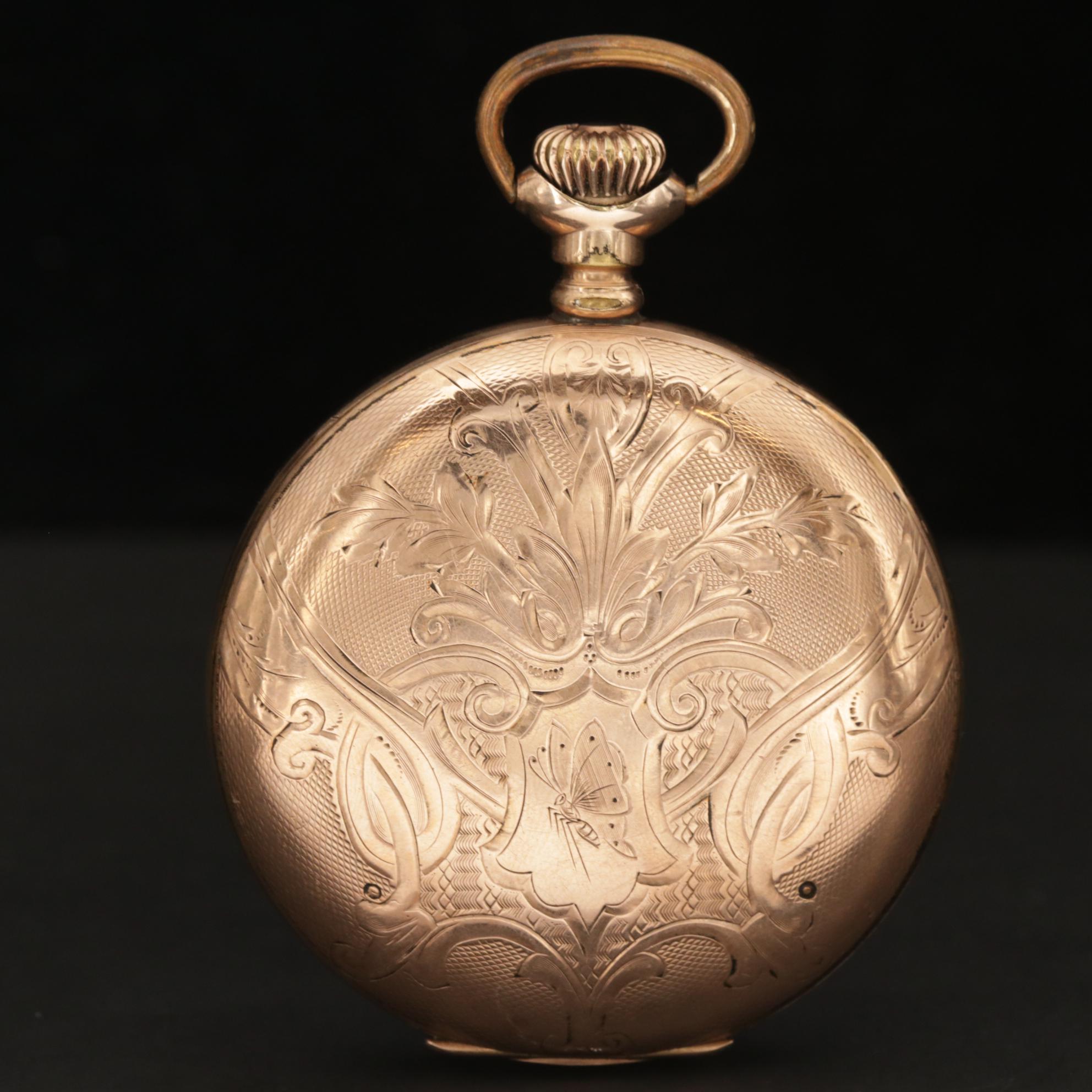 Antique Hampden Gold Filled Hunter Case Pocket Watch, 1907