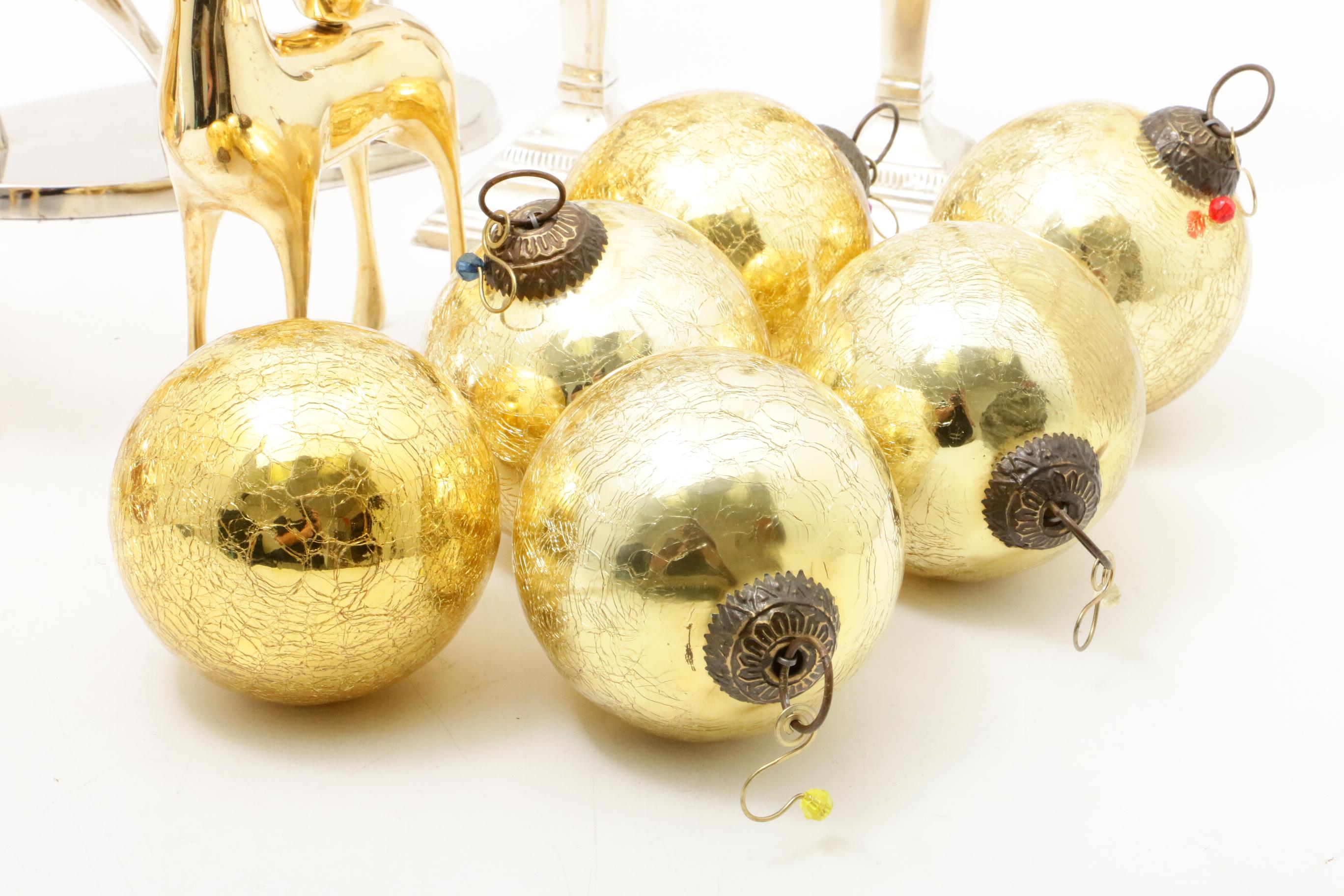 Pottery Barn Reindeer, Column Candlesticks, Kugel Style Ornaments and More