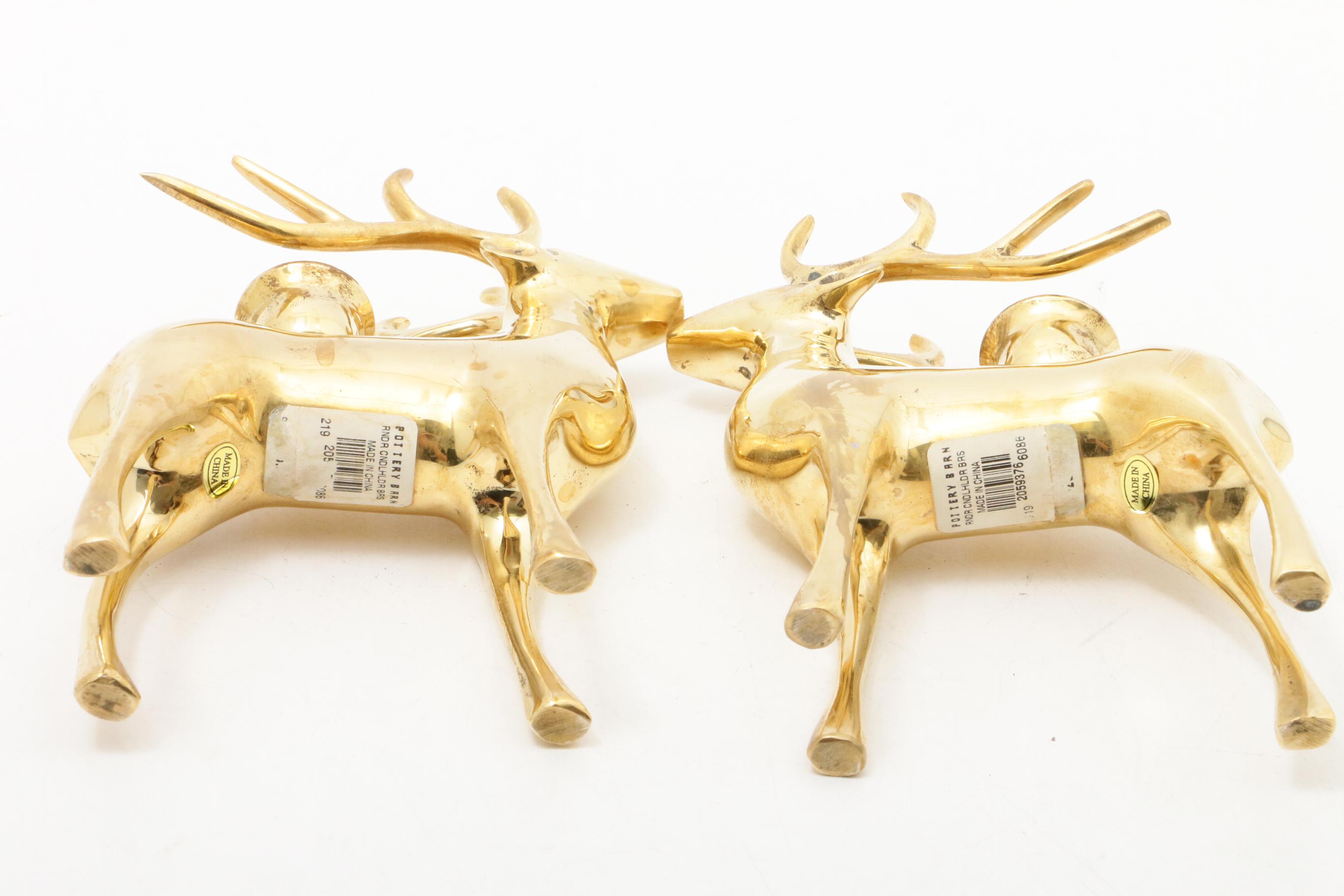 Pottery Barn Reindeer, Column Candlesticks, Kugel Style Ornaments and More