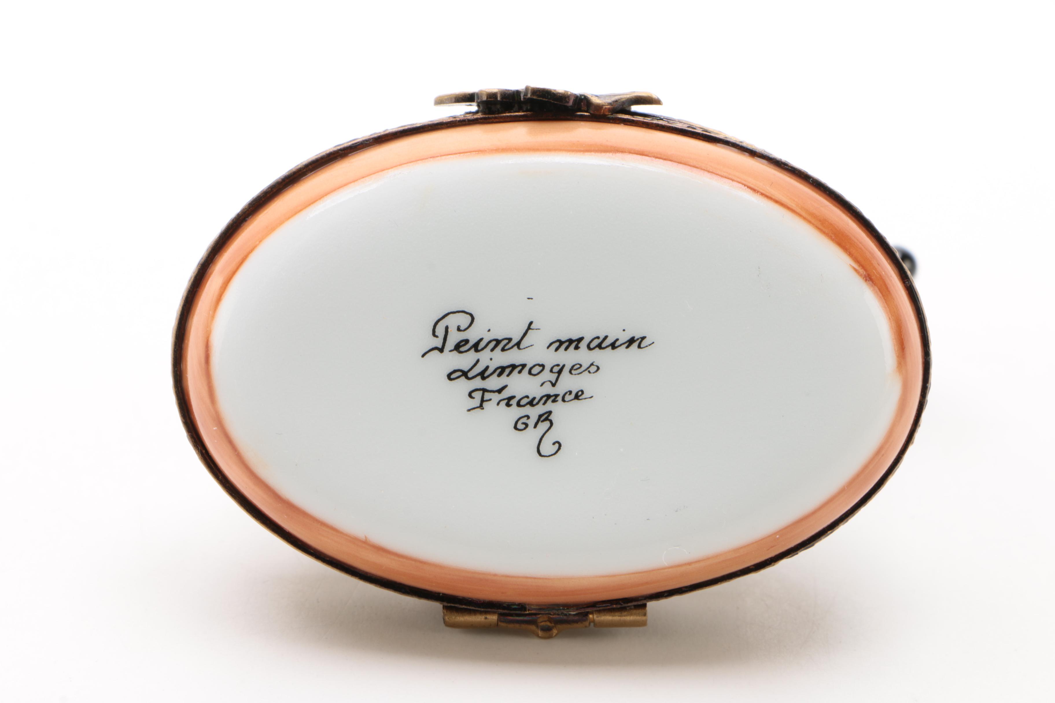 Gerard Ribierre Limoges Porcelain "Zebra" Trinket Box