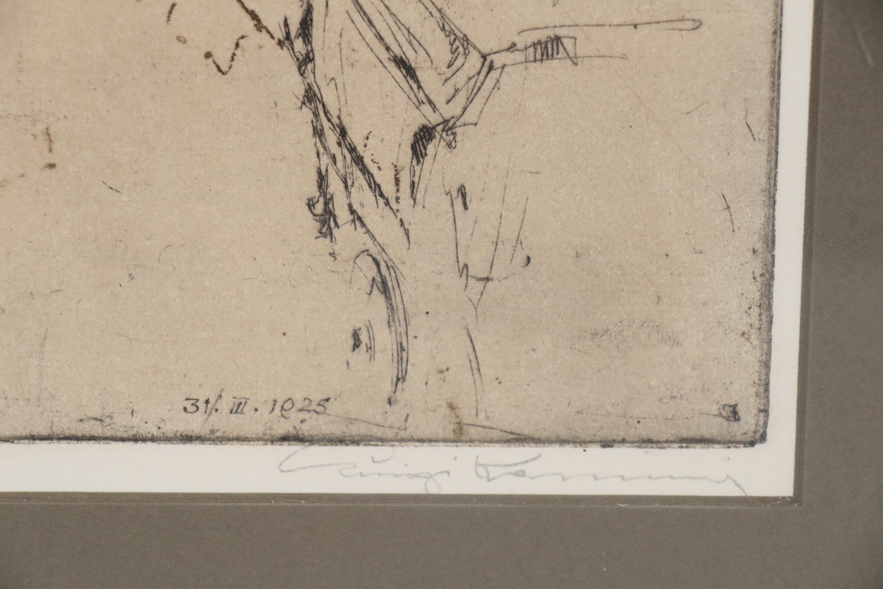 Luigi Kasimir Etching of London, circa 1925